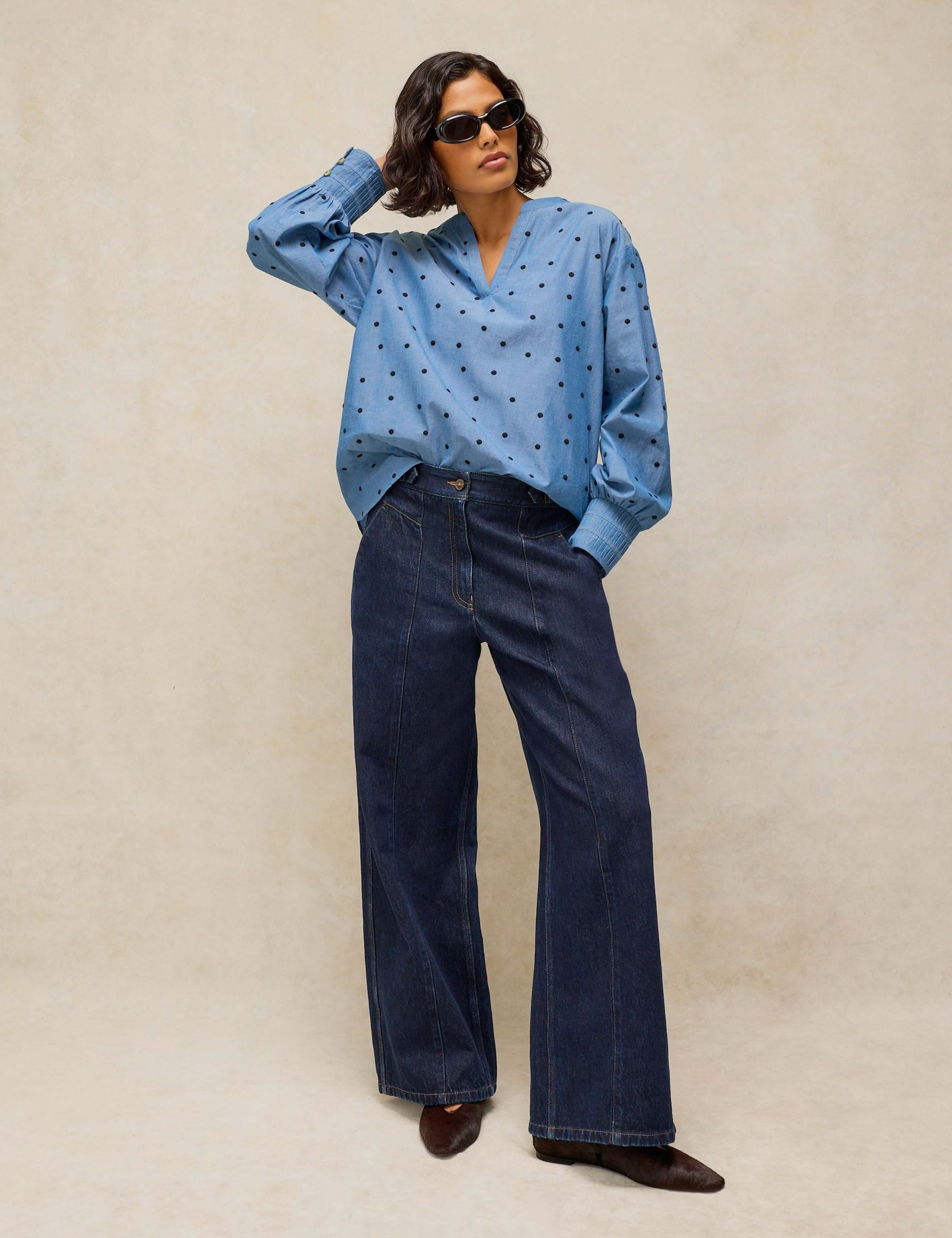 Pure Cotton Polka Dot Relaxed Popover Shirt 3 of 6