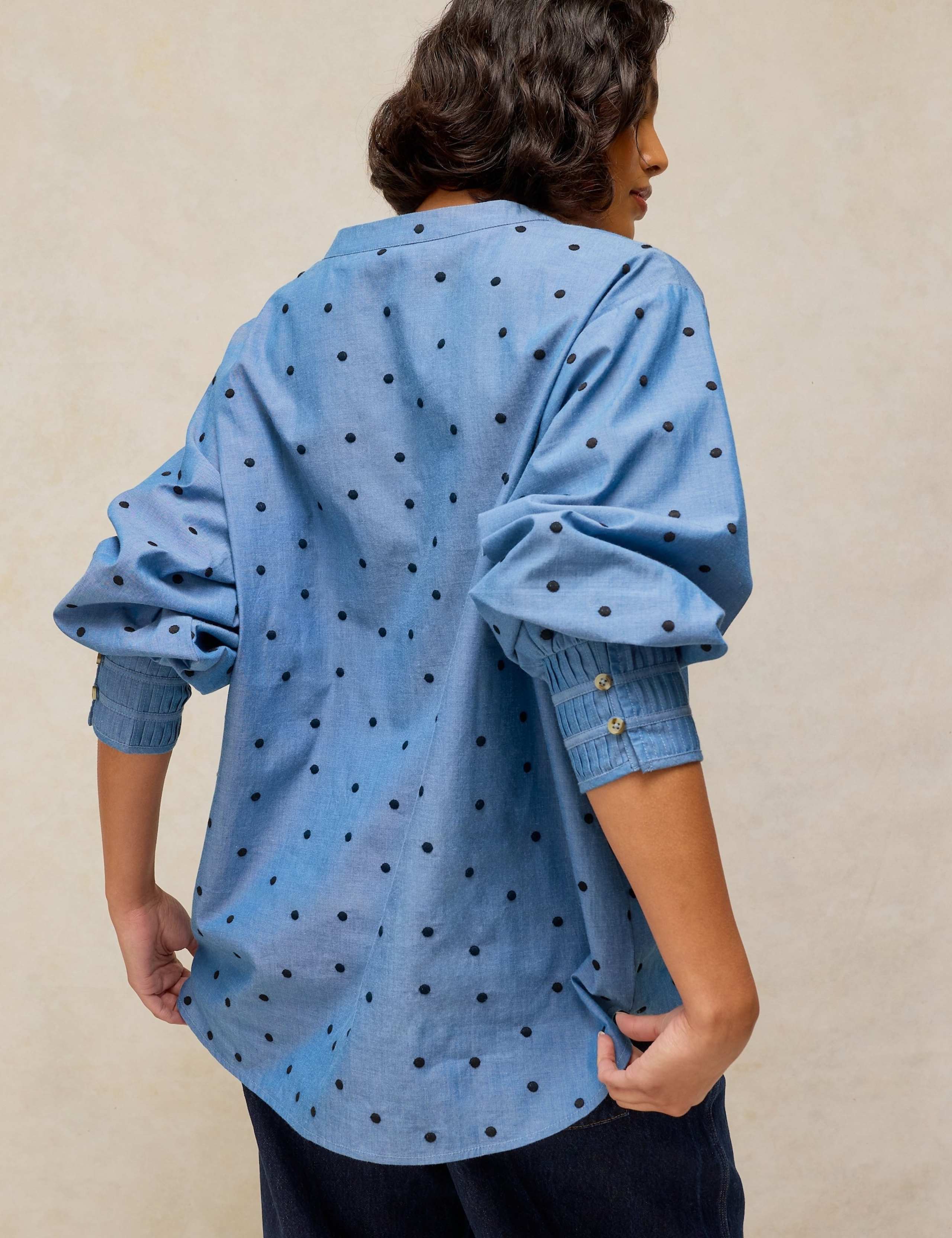Pure Cotton Polka Dot Relaxed Popover Shirt 5 of 6