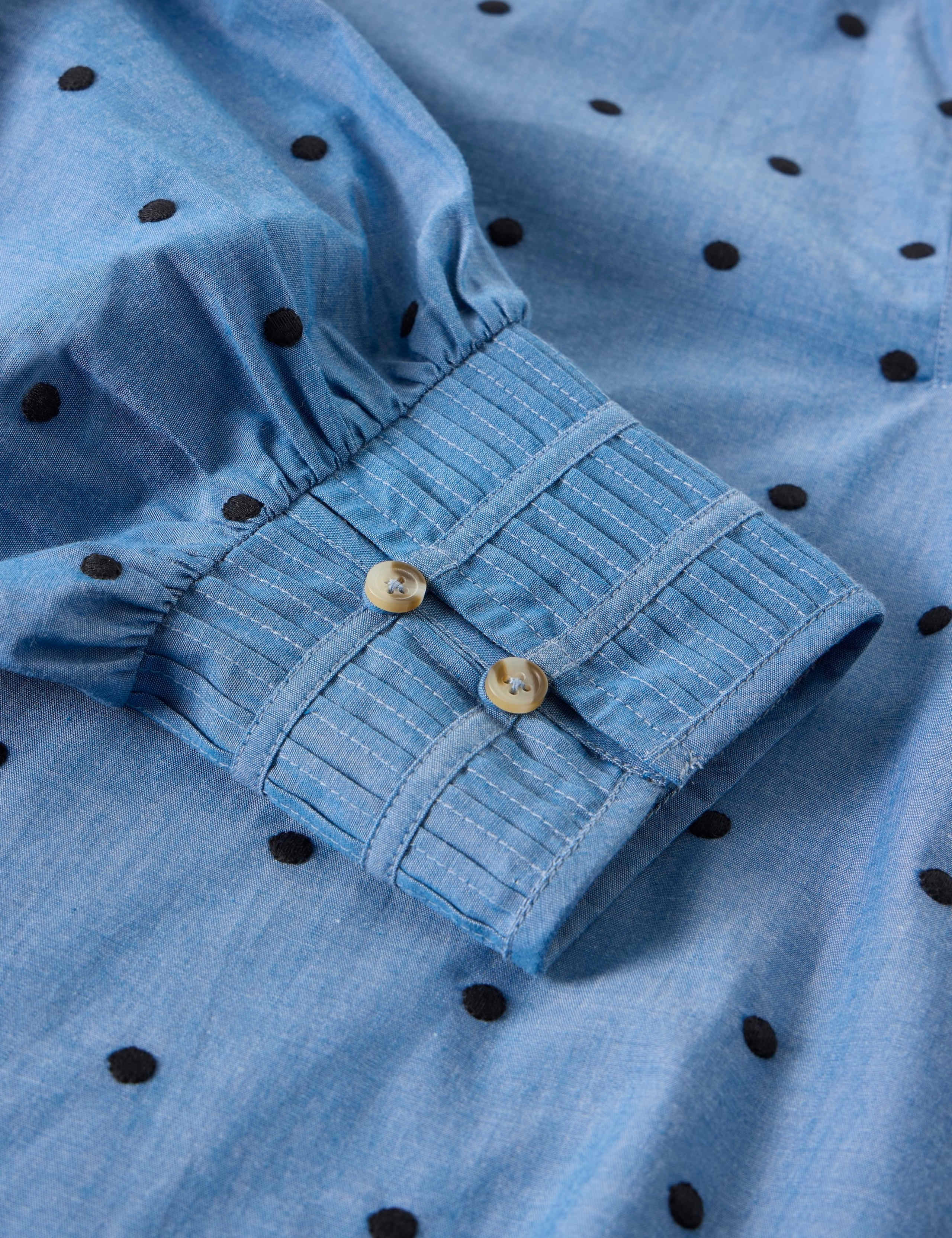 Pure Cotton Polka Dot Relaxed Popover Shirt 6 of 6