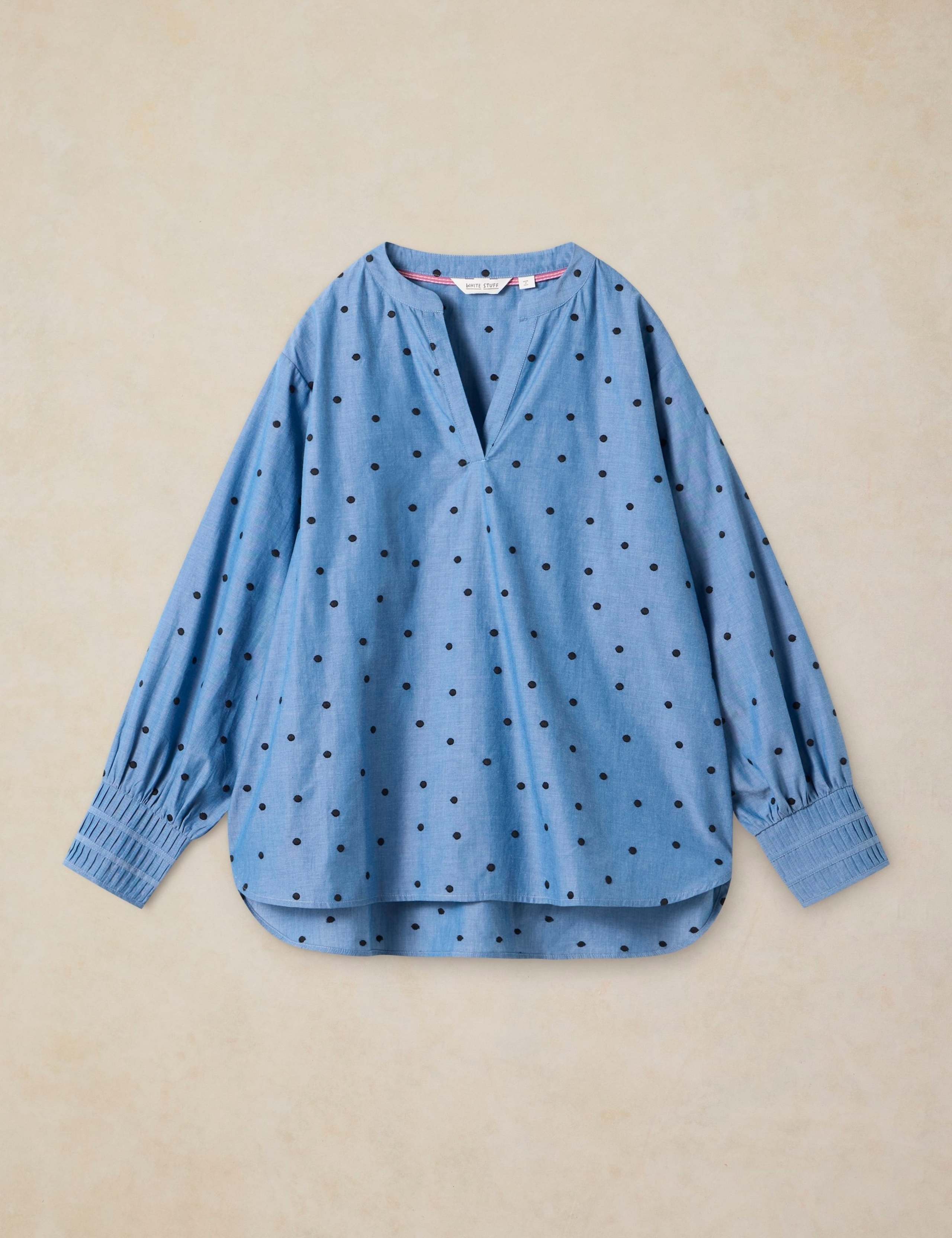 Pure Cotton Polka Dot Relaxed Popover Shirt 2 of 6