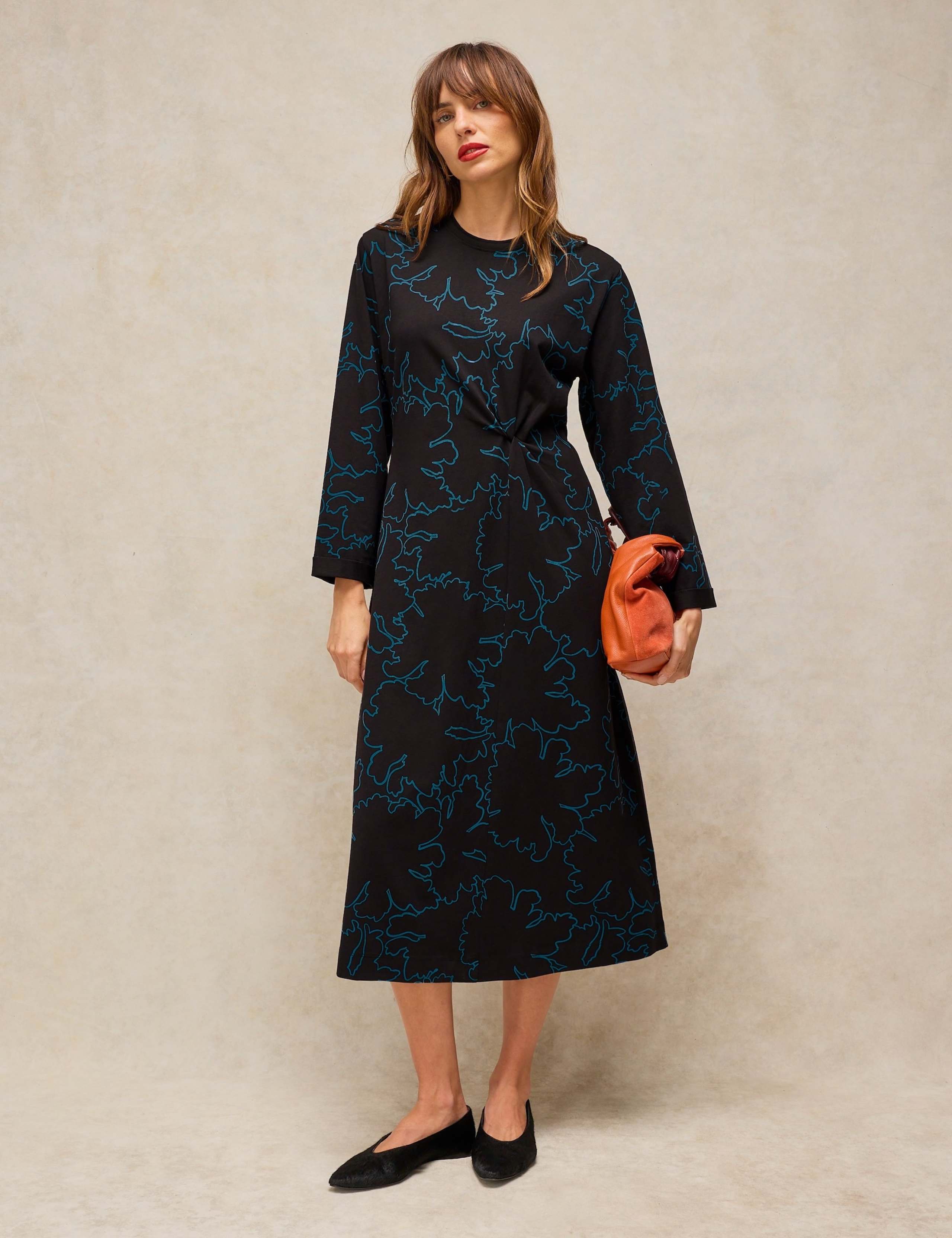 Gracie Pure Cotton Twist Front Midi Dress 2 of 6