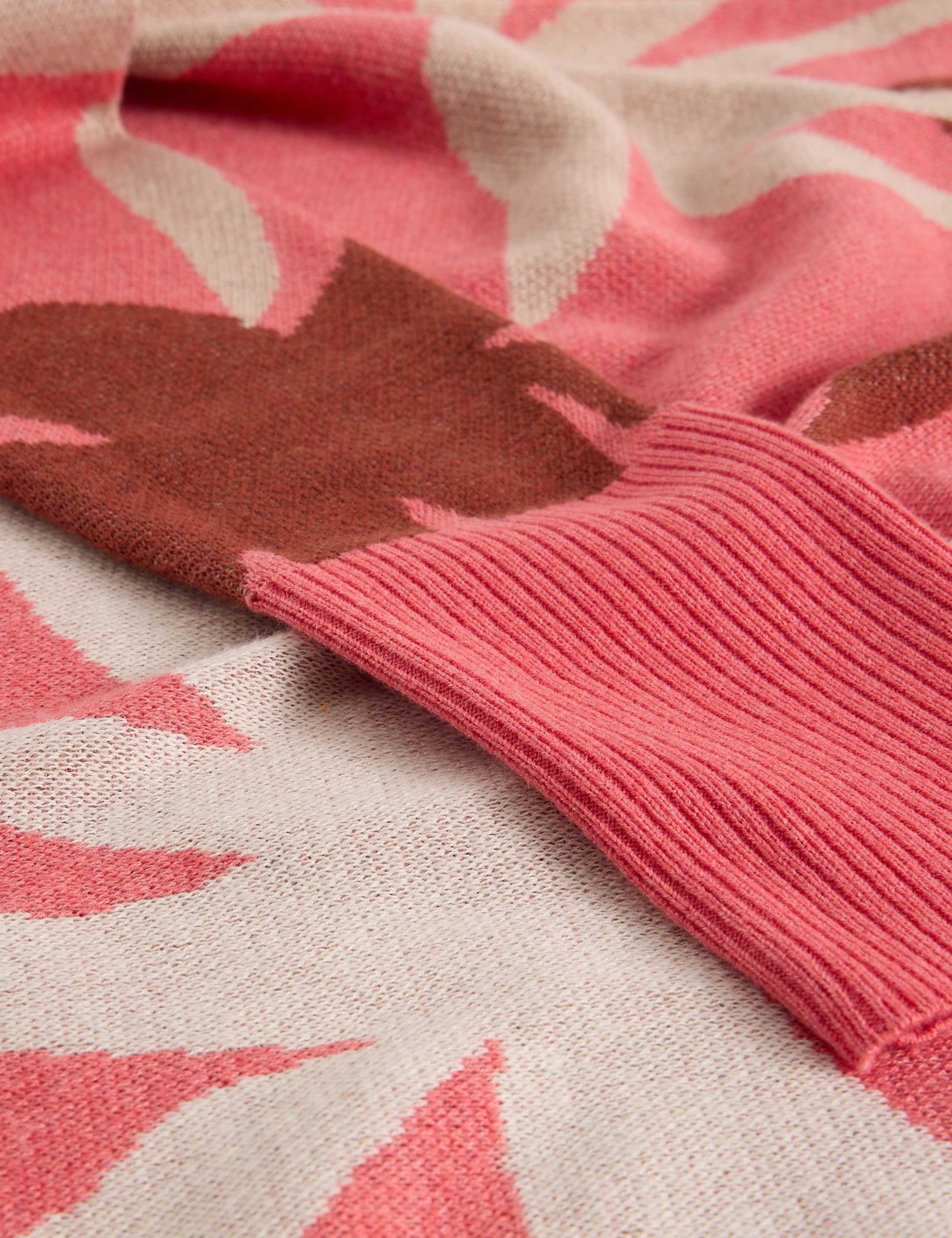 Cotton Blend Leaf Print Crew Neck Jumper 5 of 6