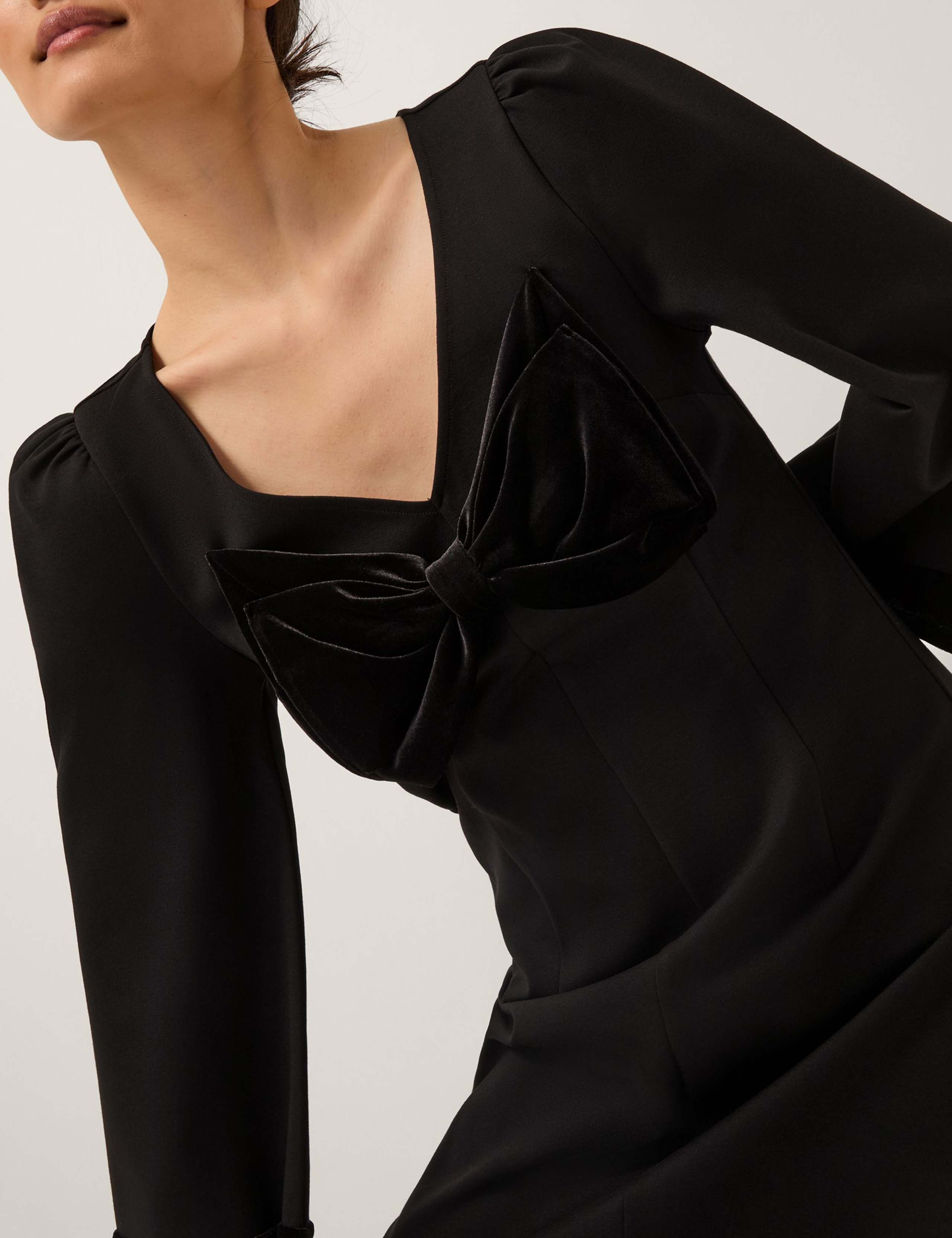 Velvet Bow Mini Shift Dress 4 of 4