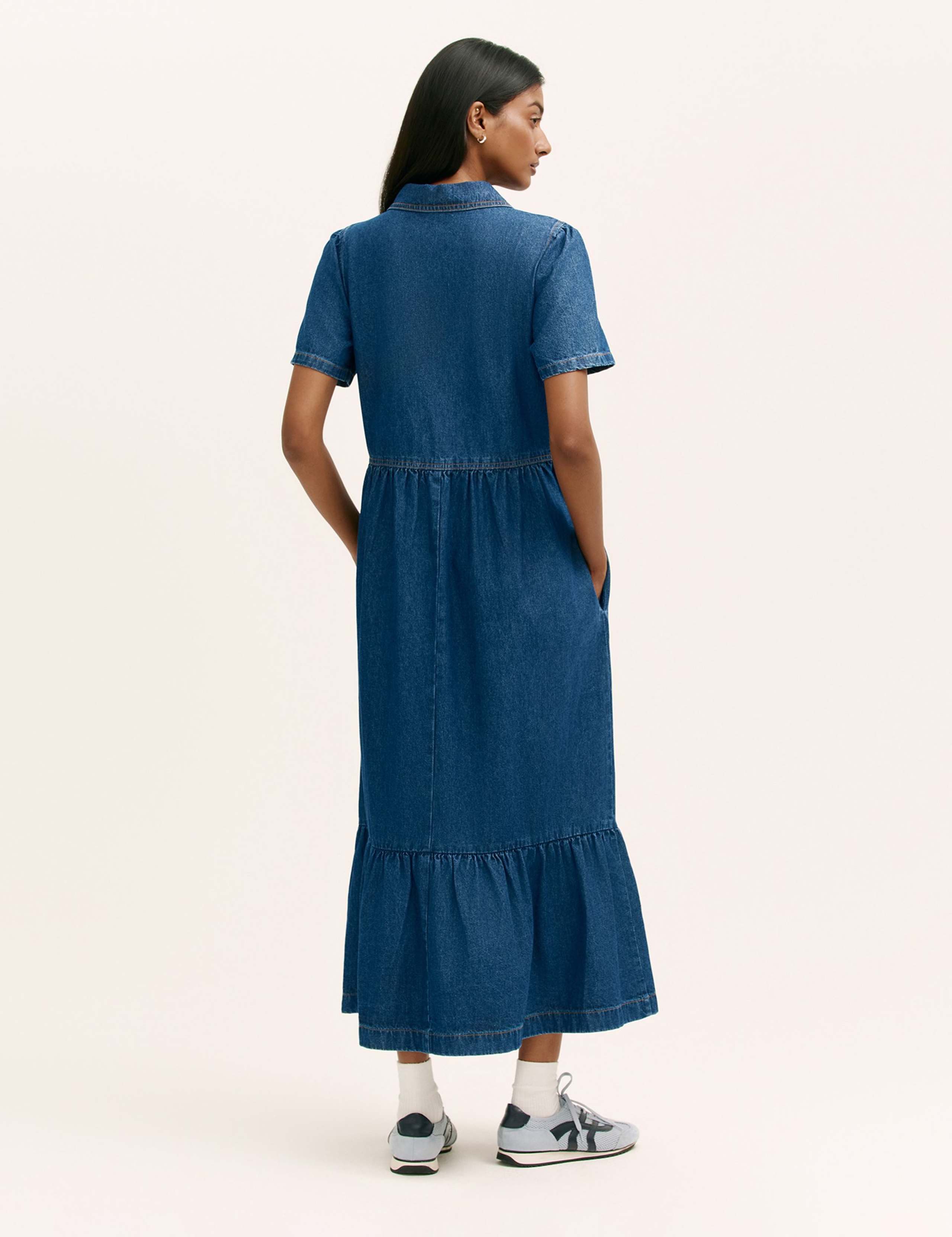 Pure Cotton Denim Midi Shirt Dress 2 of 4