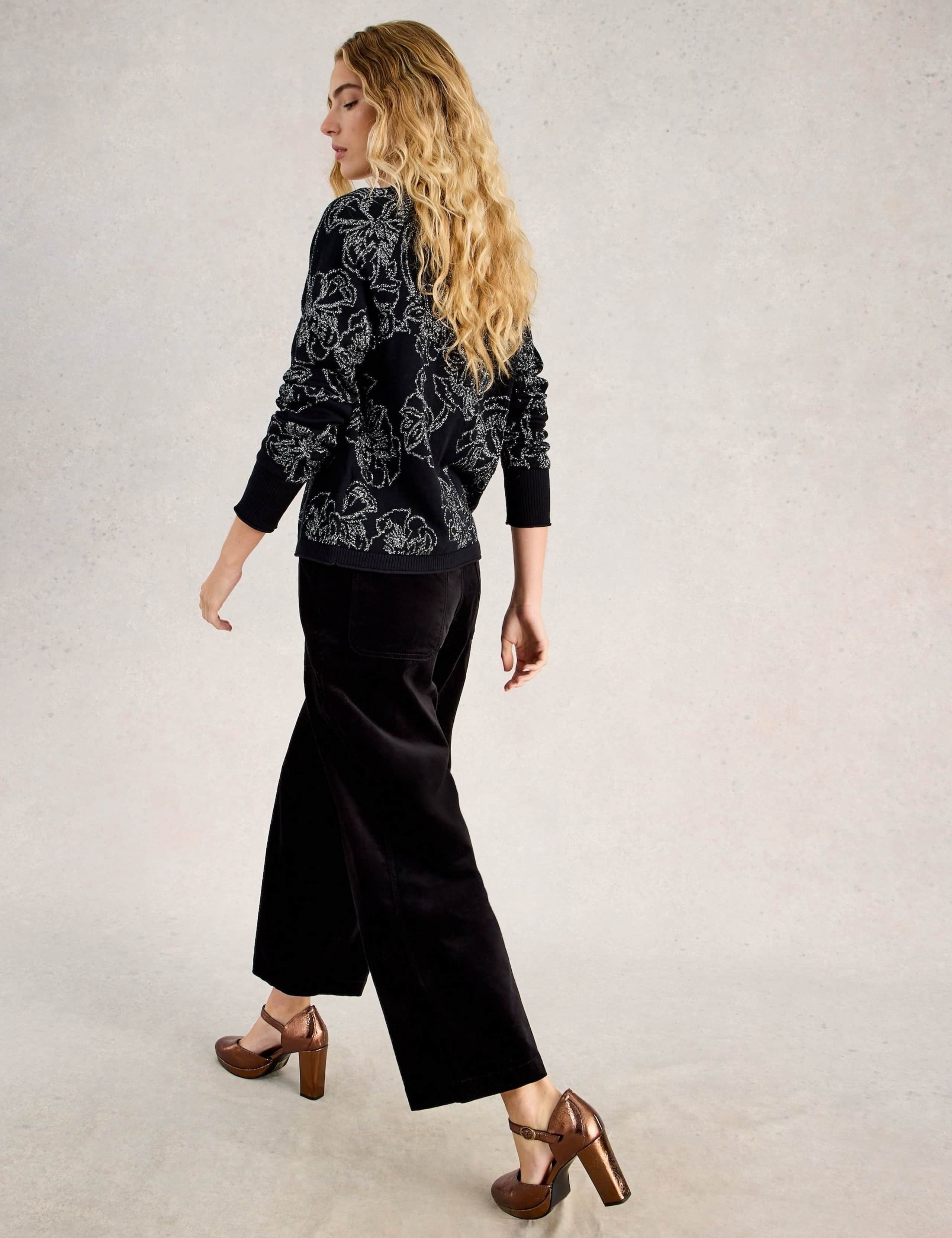 Pure Cotton Floral Crew Neck Cardigan 4 of 6