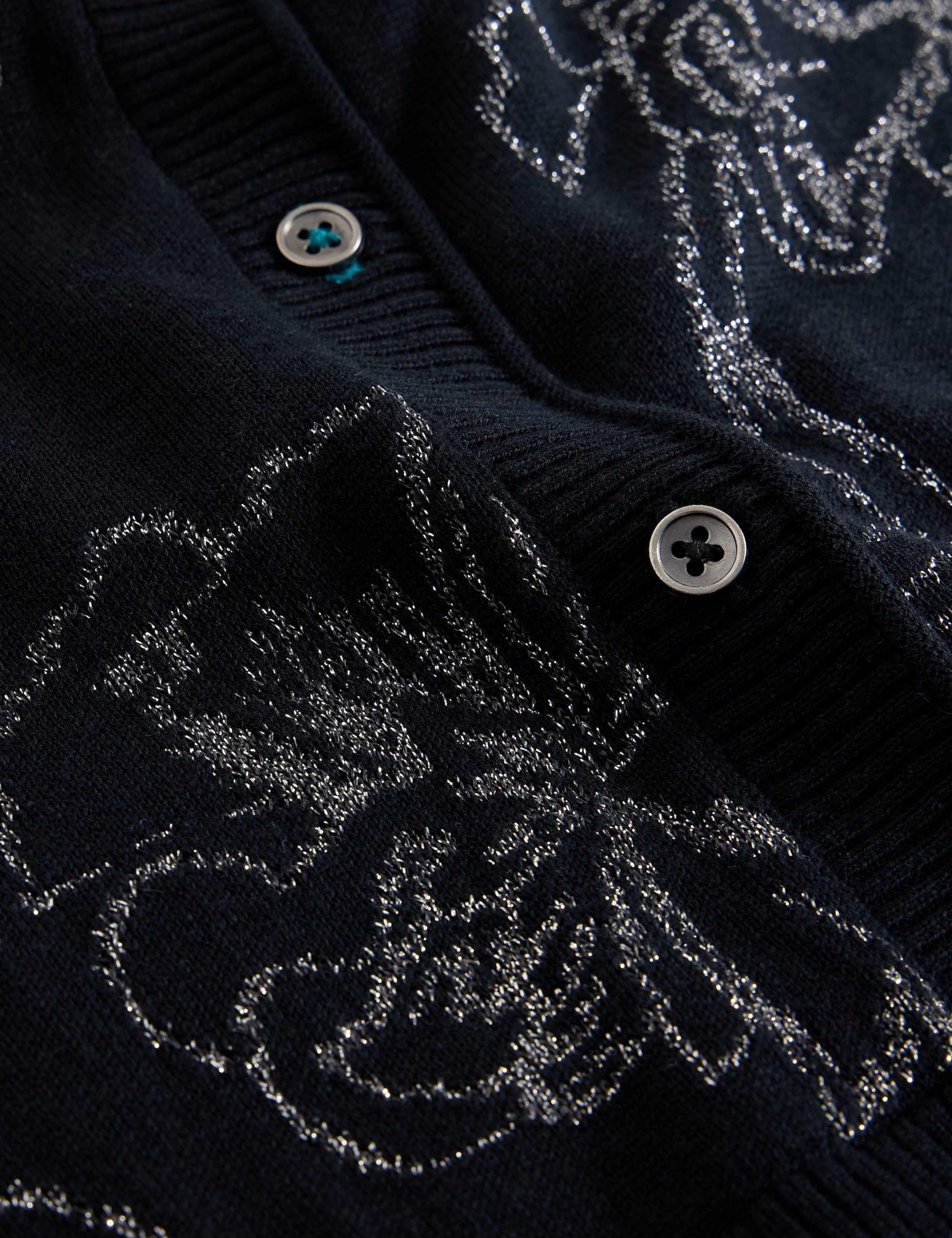 Pure Cotton Floral Crew Neck Cardigan 5 of 6