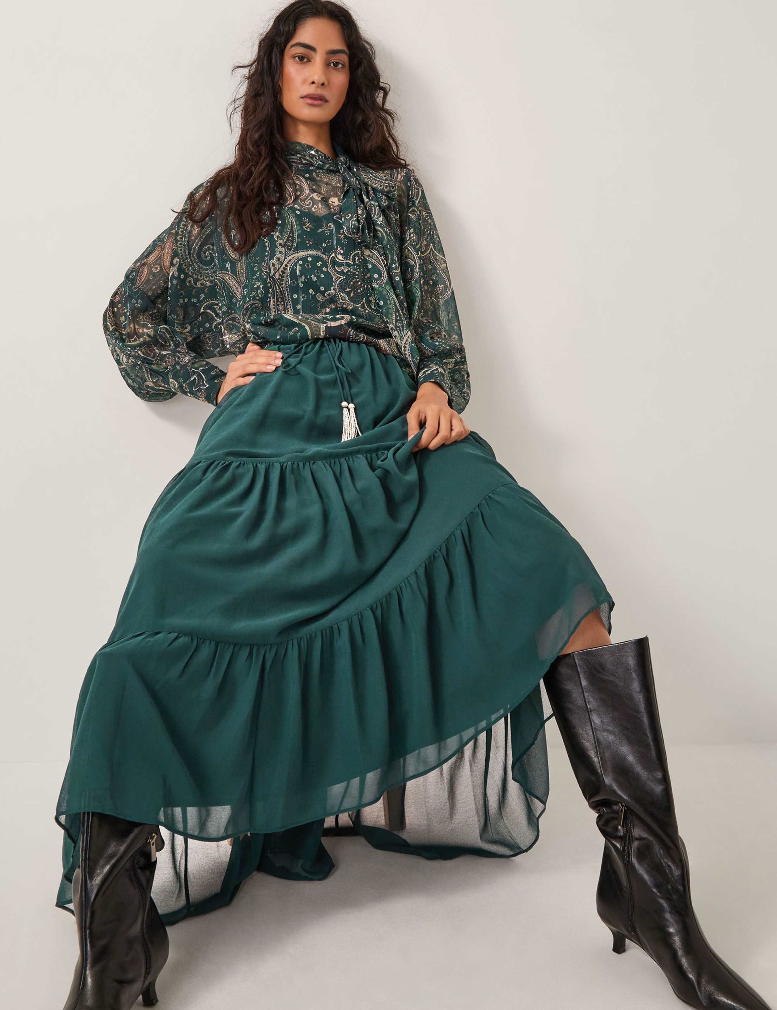 Chiffon Maxi Tiered Skirt 3 of 5