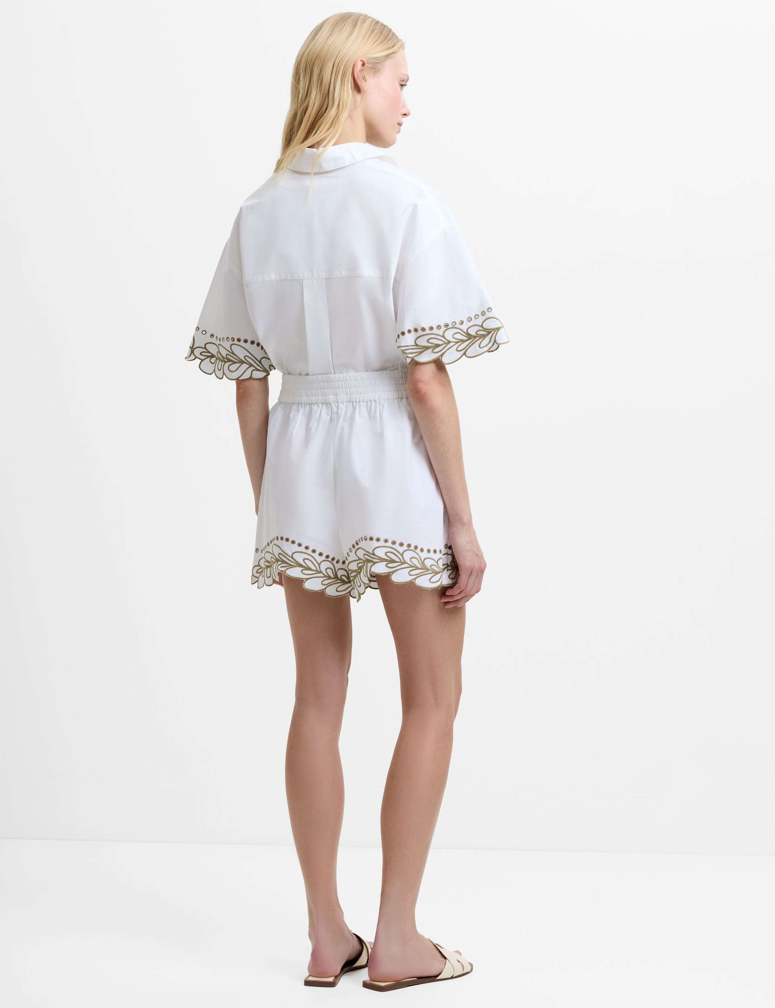 Pure Cotton Embroidered Hem Shorts 4 of 5