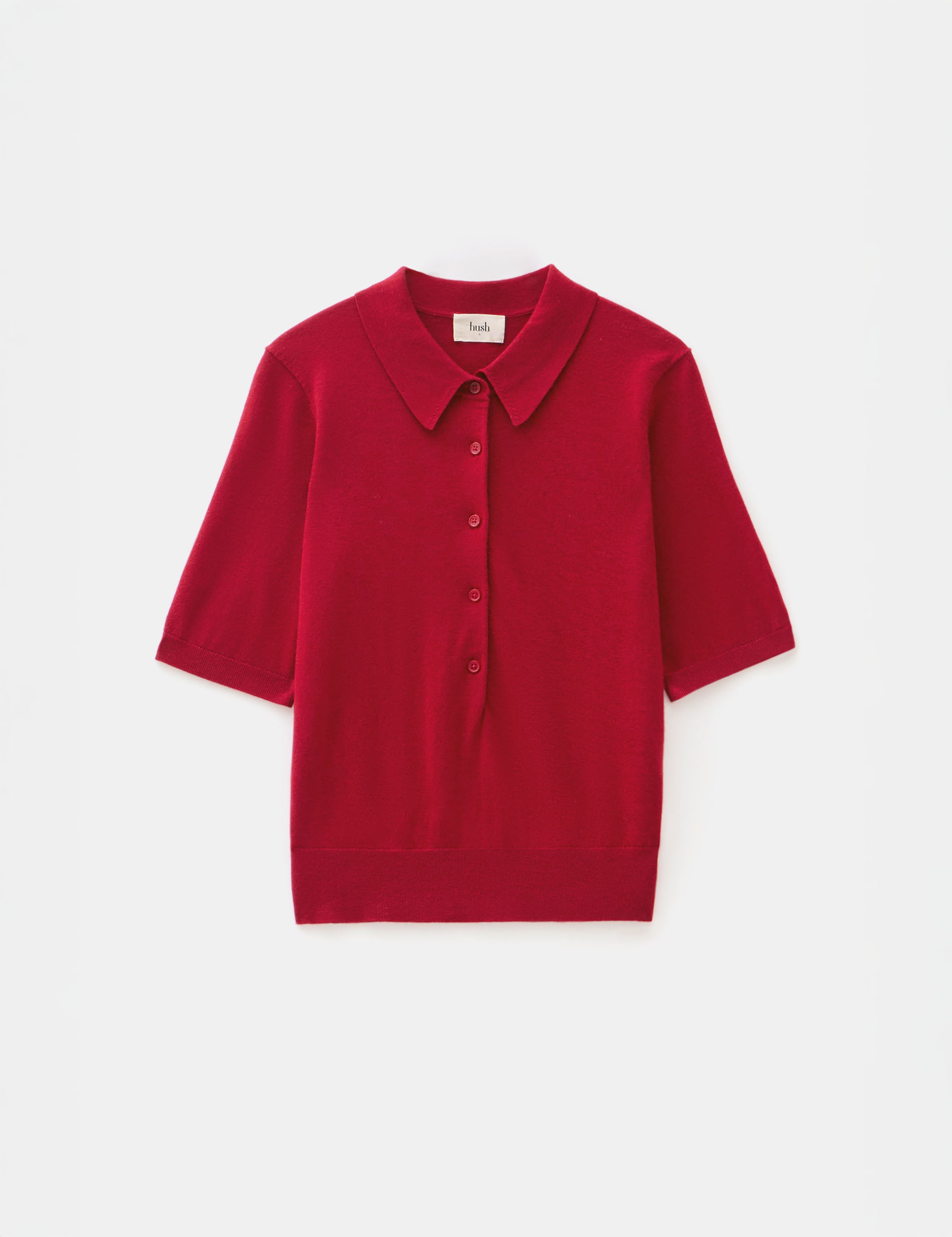 Wool Blend Textured Polo Neck Knitted Top 2 of 5