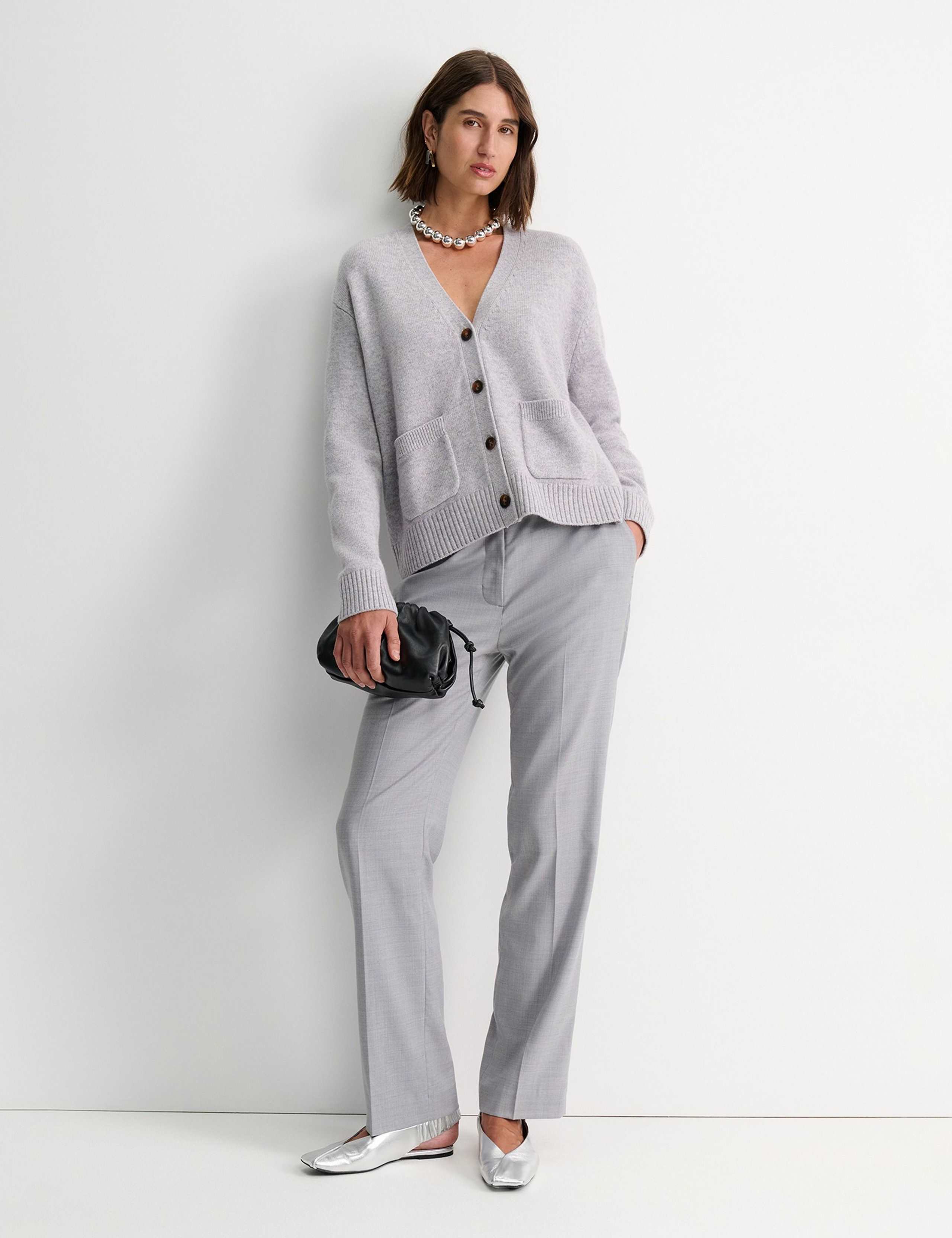 Wool Blend Straight Leg Trousers 2 of 4