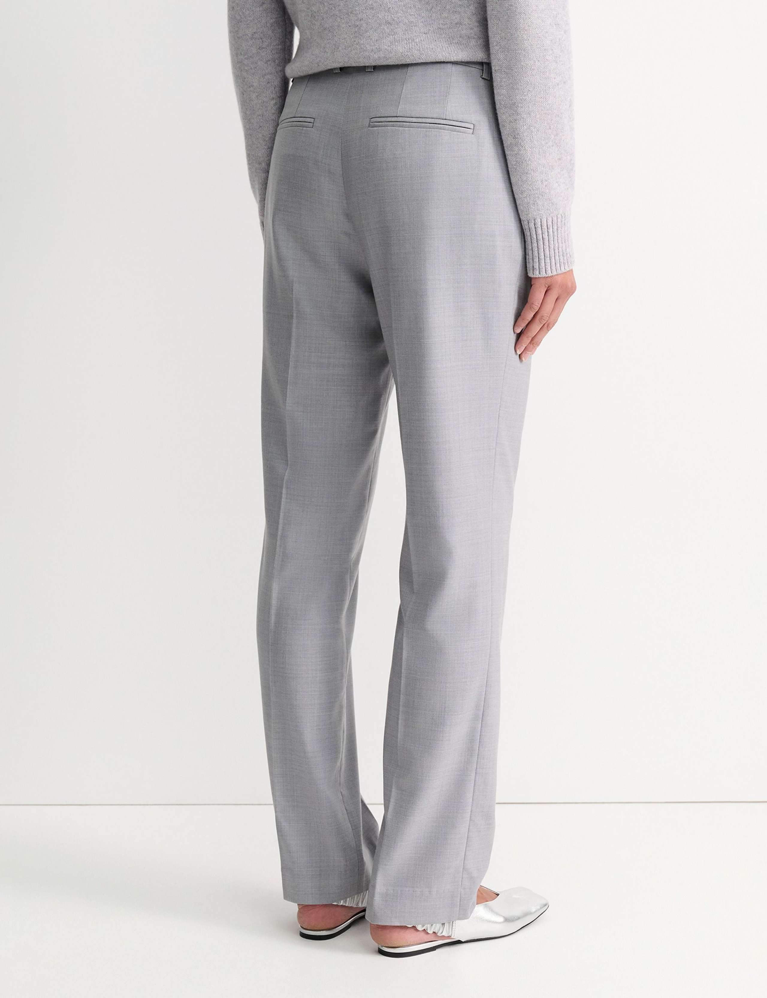 Wool Blend Straight Leg Trousers 4 of 4