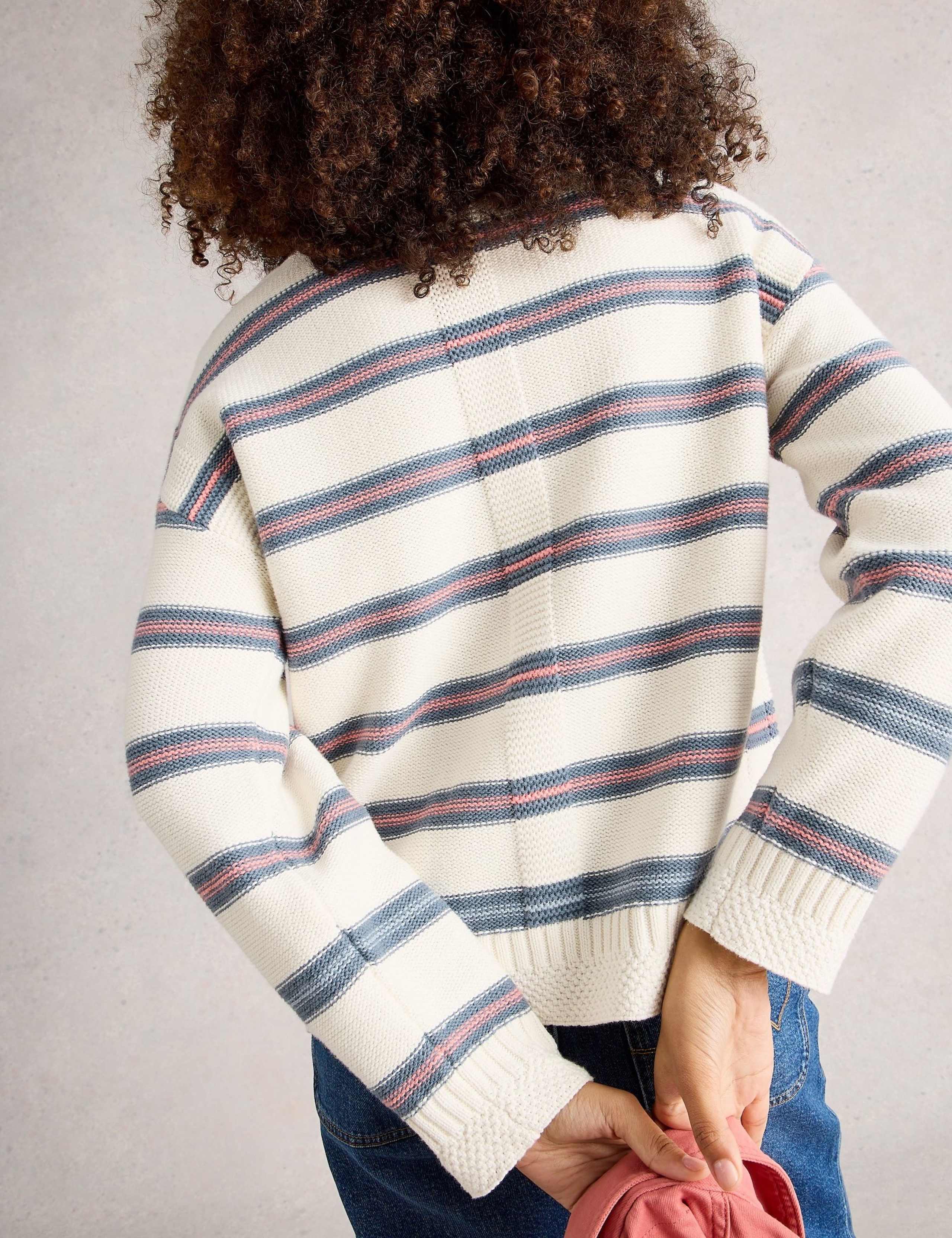 Pure Cotton Striped Round Neck Jumper 4 of 6