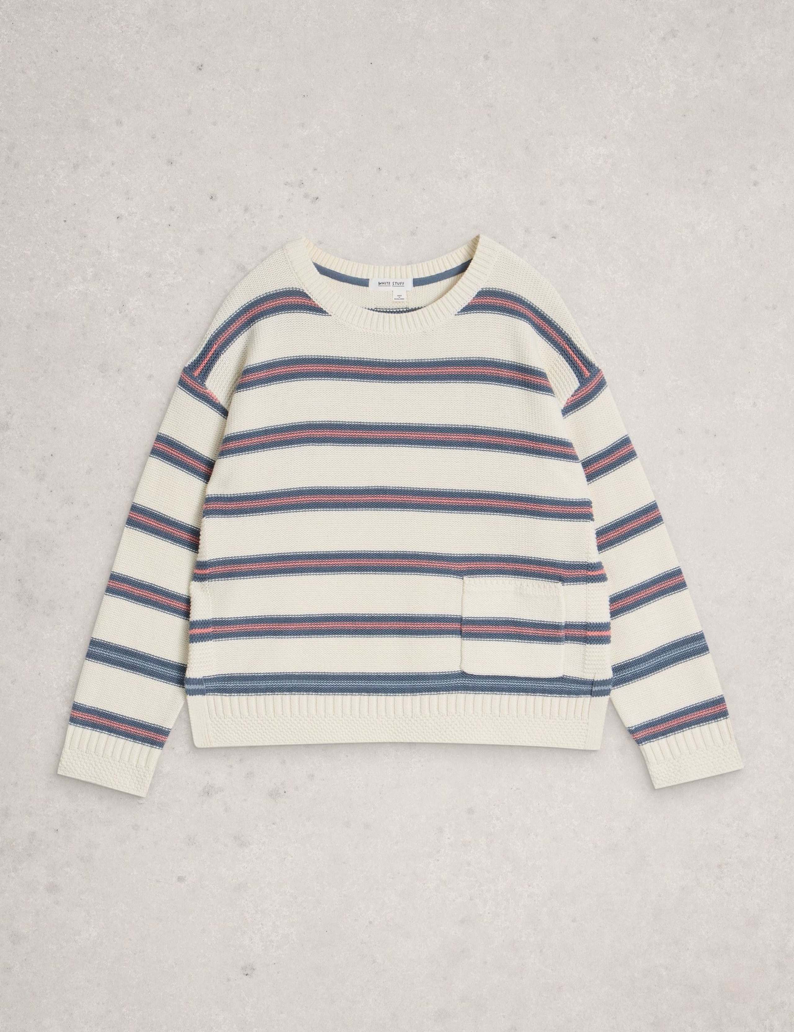 Pure Cotton Striped Round Neck Jumper 2 of 6