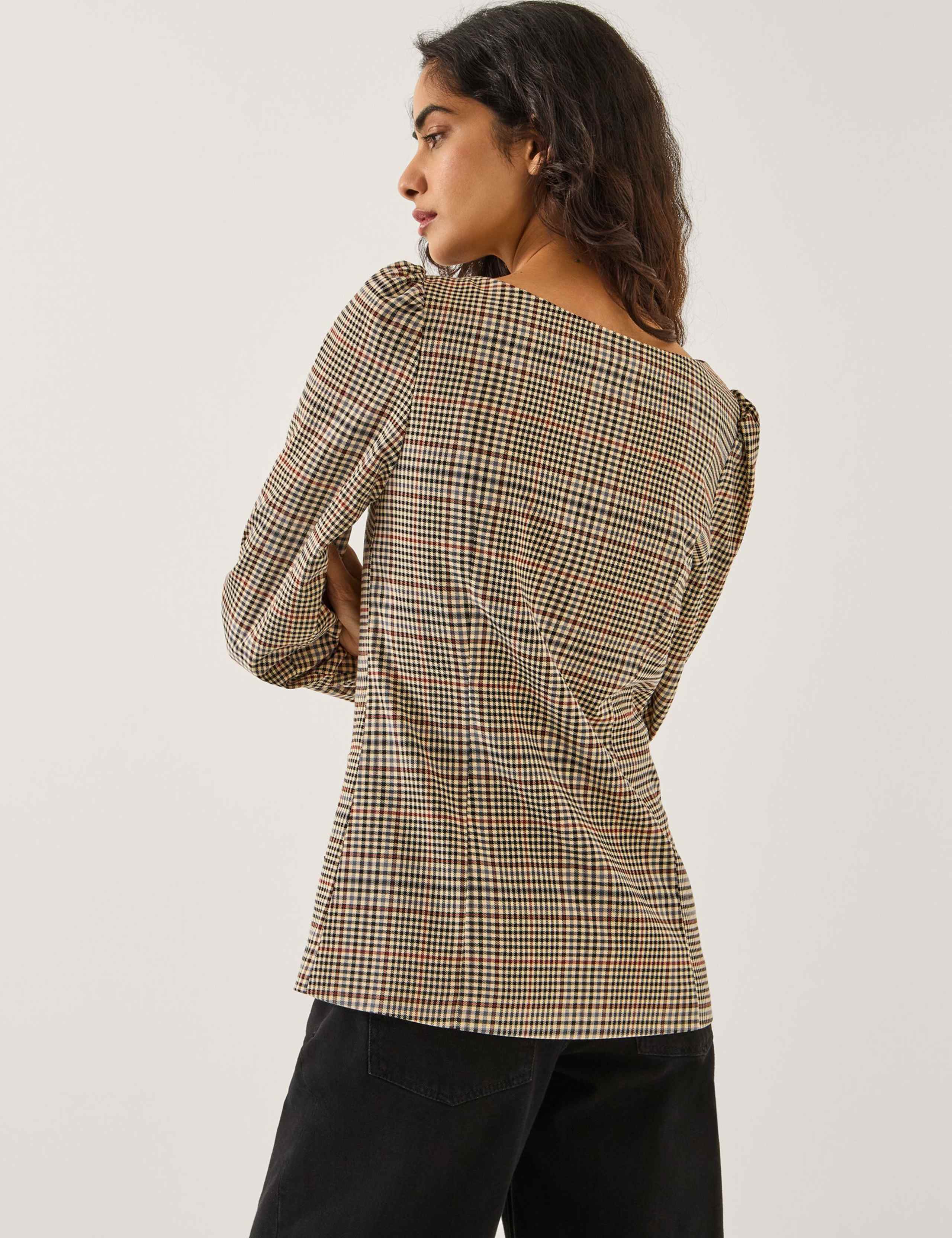 Checked Collarless Jacket 4 of 4