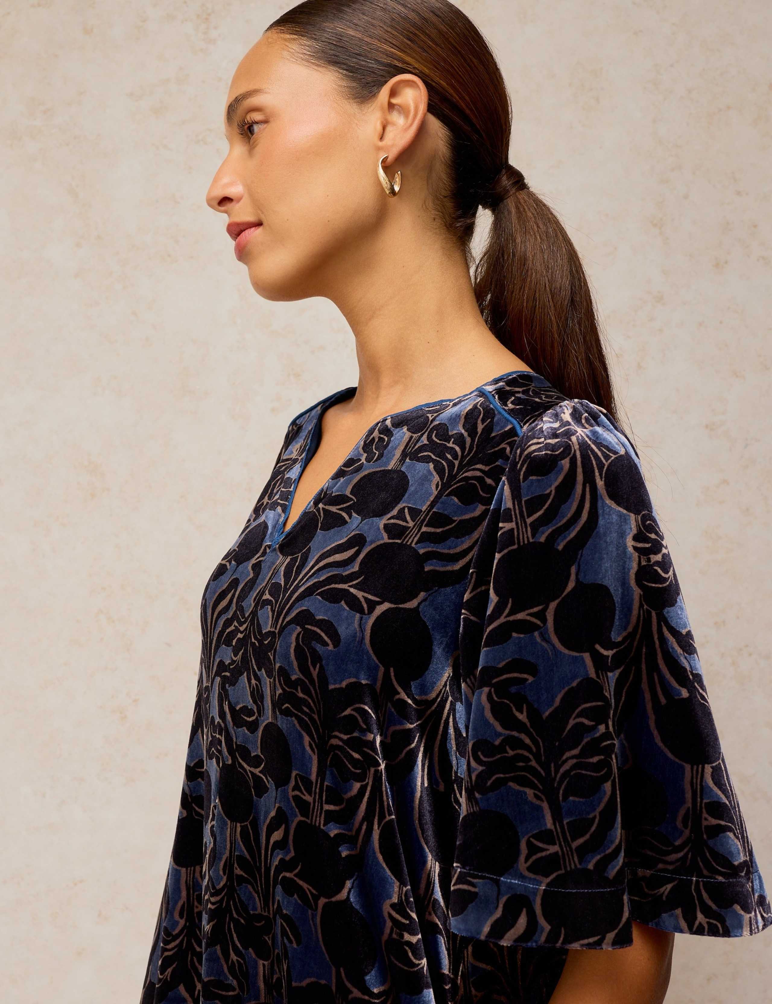 Harper Velvet Notch Neck Midi Shift Dress 5 of 6