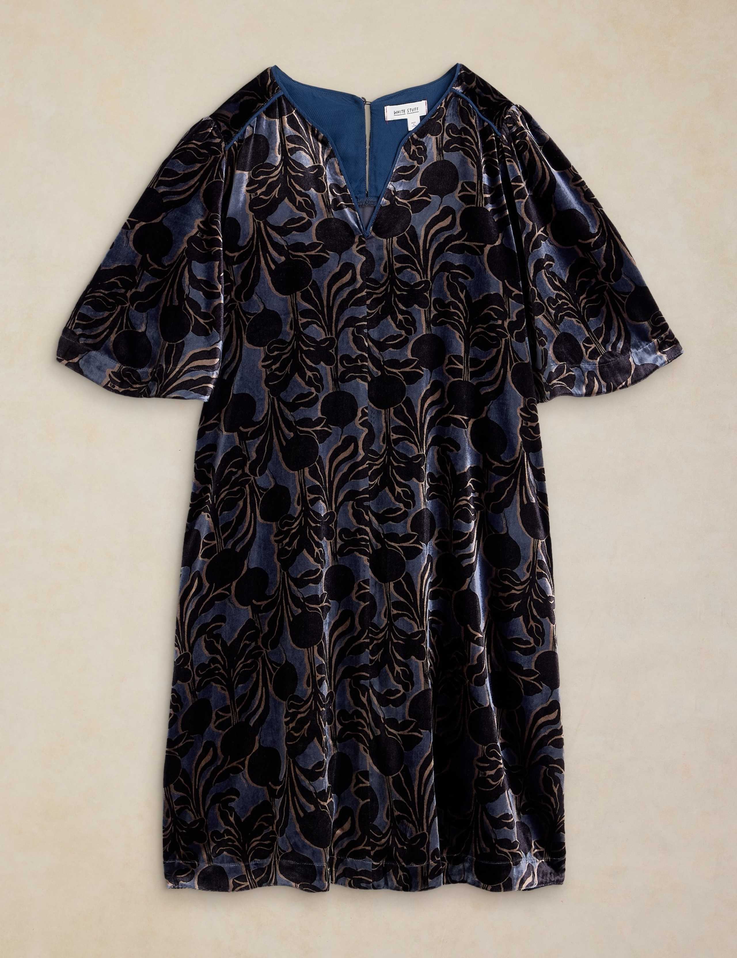 Harper Velvet Notch Neck Midi Shift Dress 2 of 6