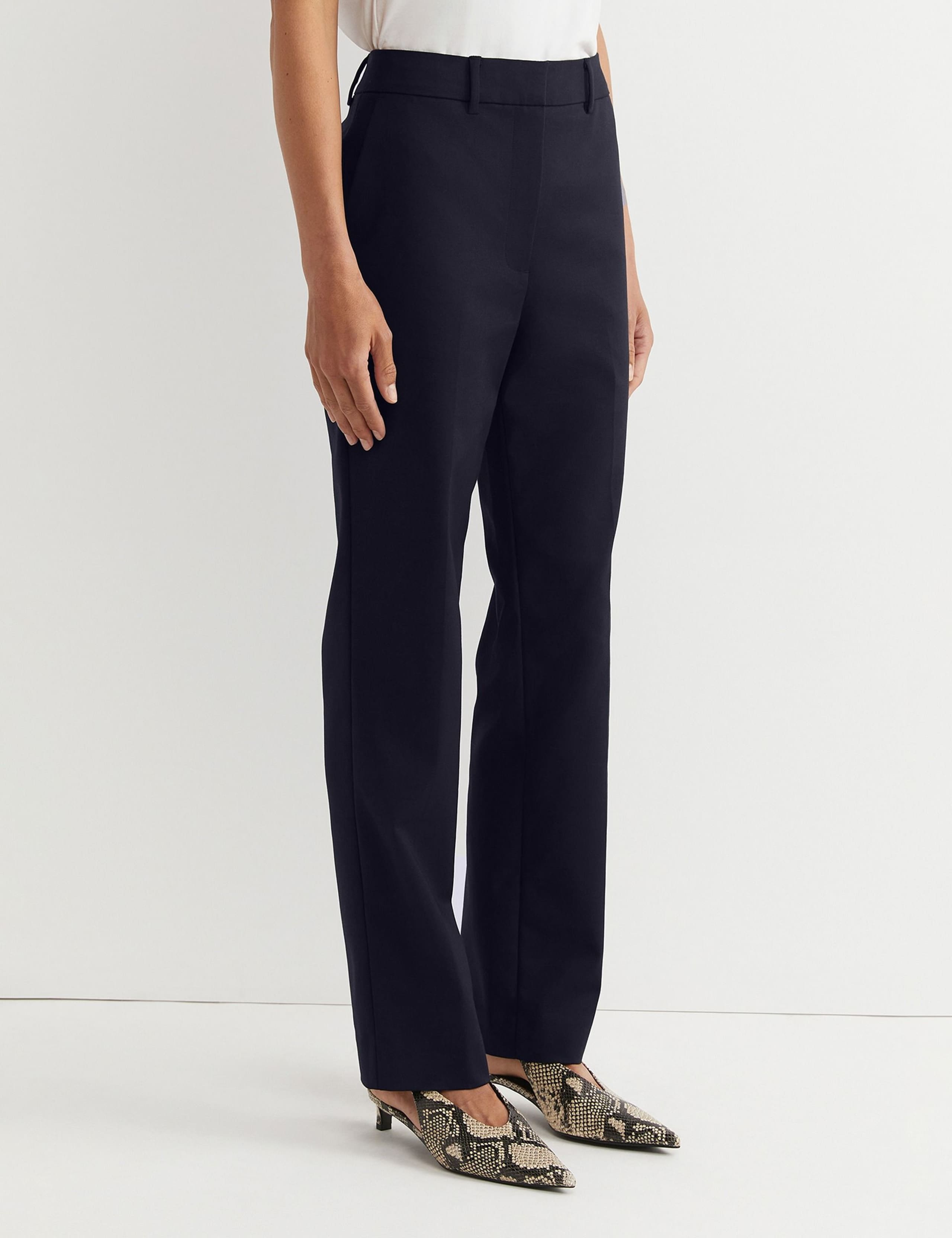 Cotton Rich Straight Leg Trousers 3 of 5
