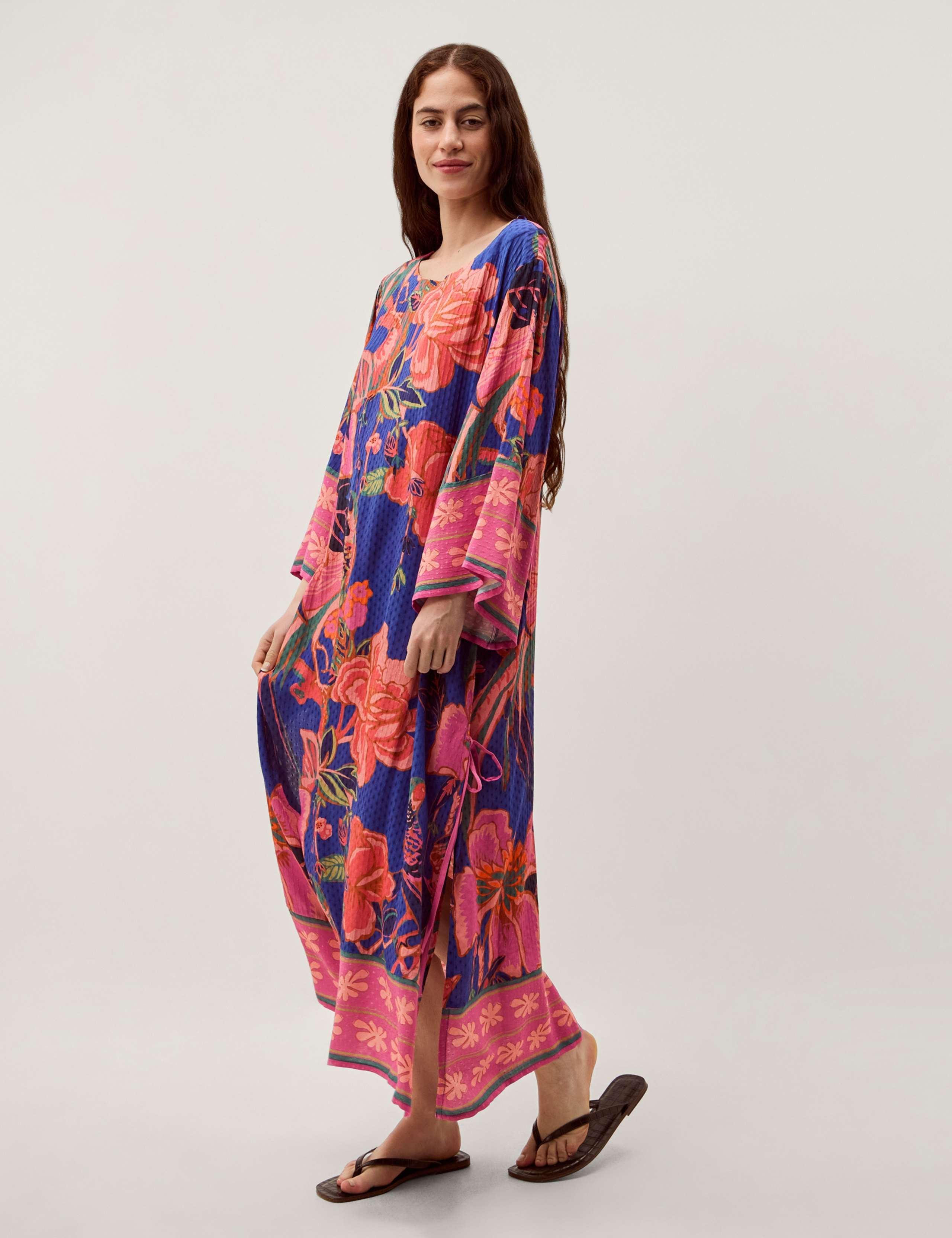 Floral Scoop Neck Maxi Kaftan 4 of 7