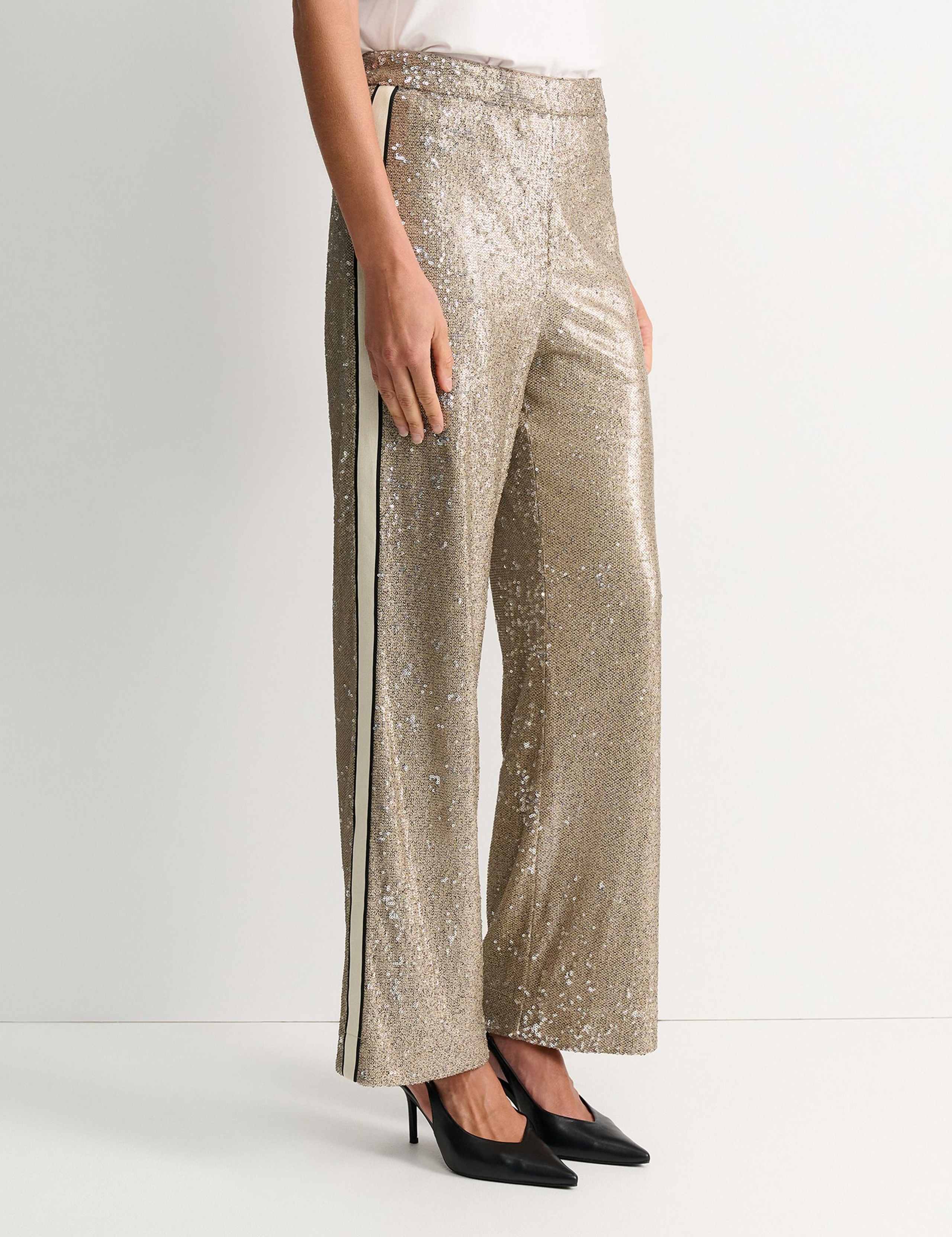 Sequin Side Stripe Wide Leg Trousers 3 of 5