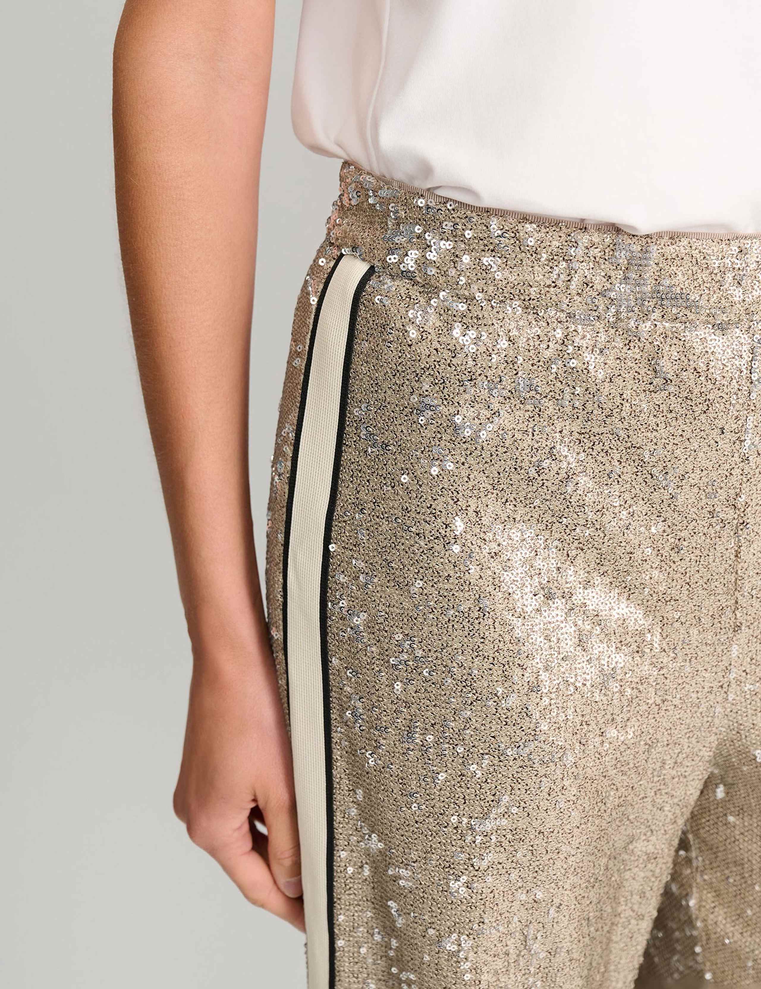 Sequin Side Stripe Wide Leg Trousers 4 of 5