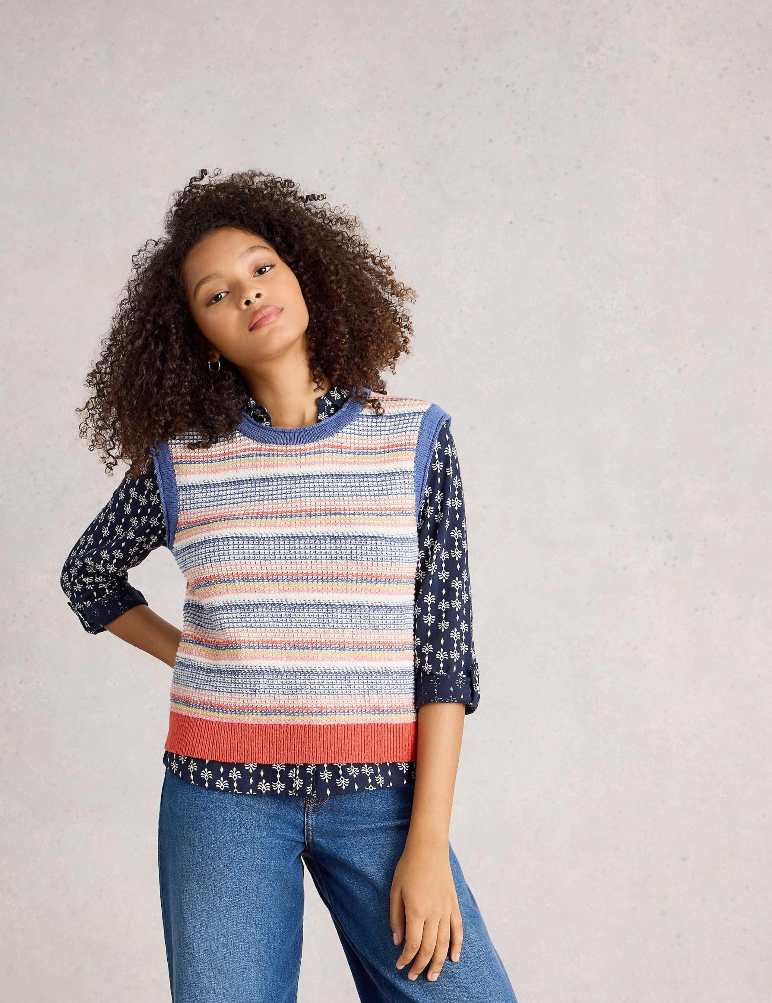 Pure Cotton Knitted Striped Tank Top 6 of 6