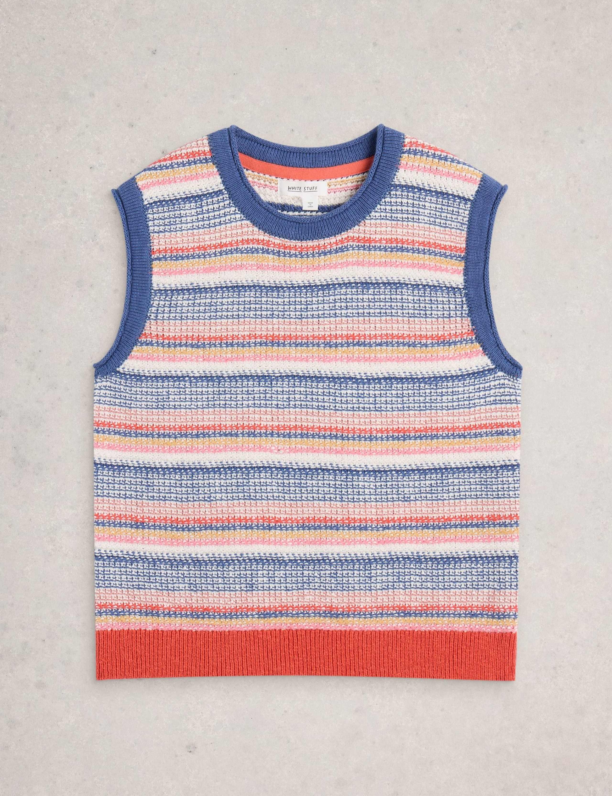 Pure Cotton Knitted Striped Tank Top 2 of 6