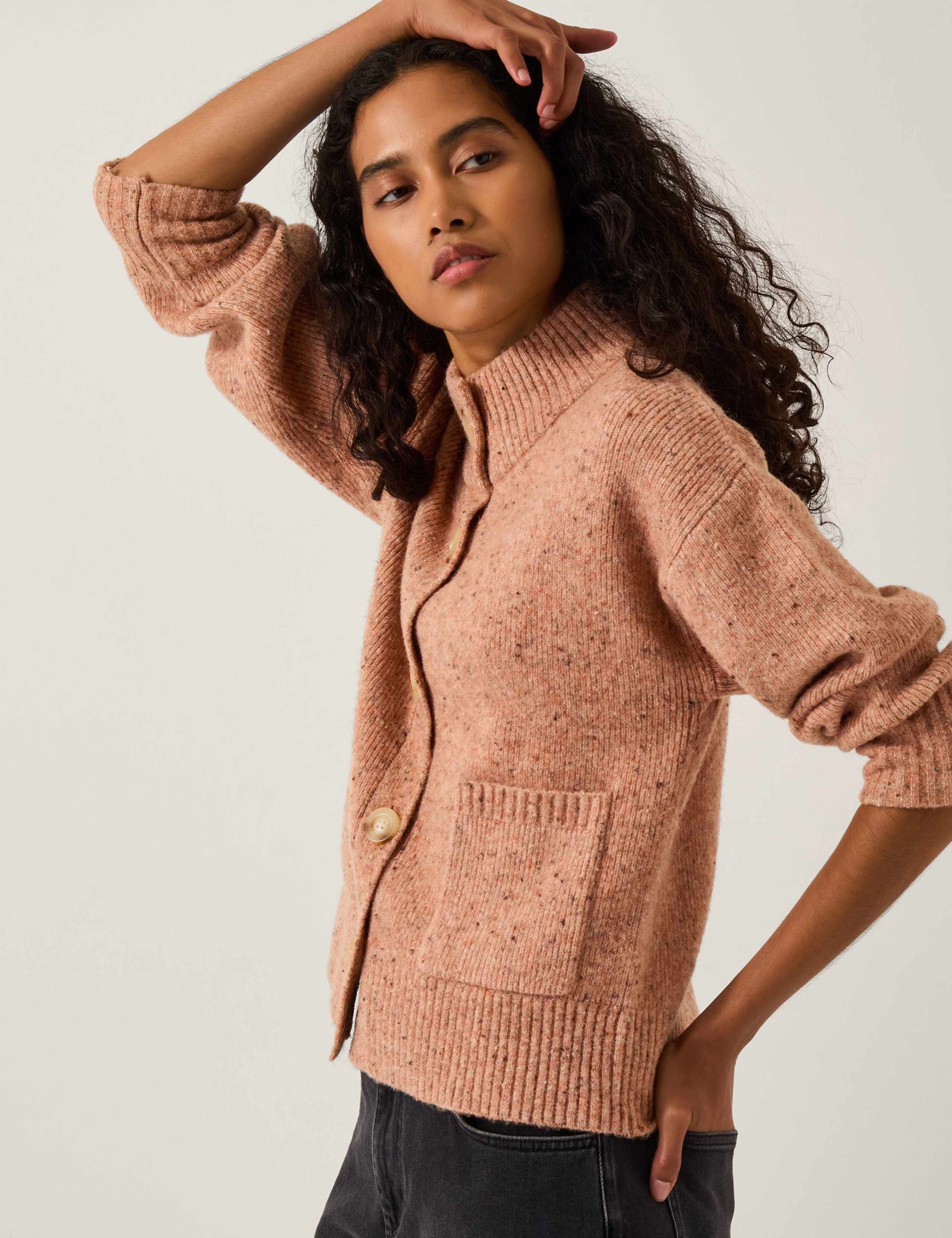 Neppy Funnel Neck Pocket Detail Cardigan 3 of 4