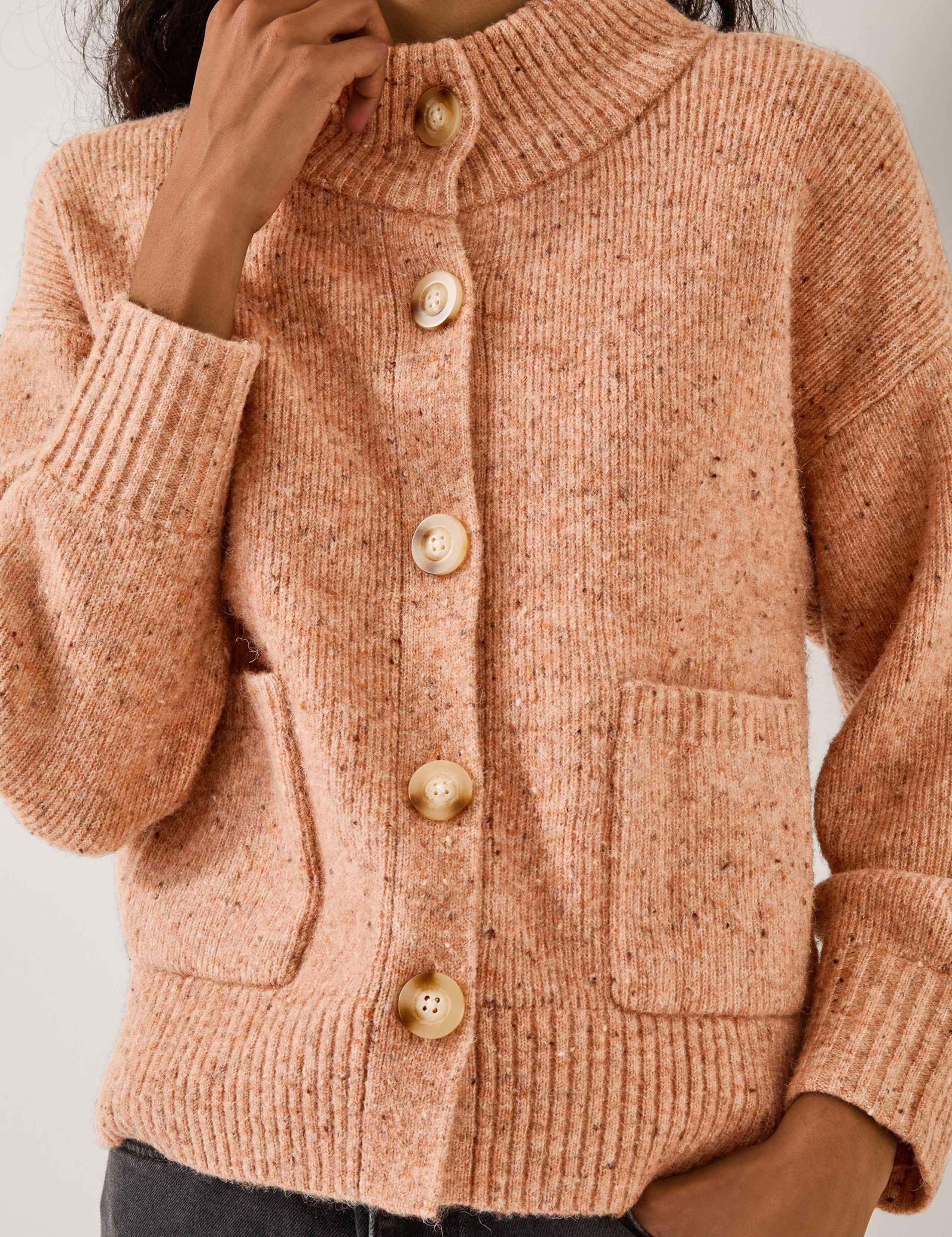Neppy Funnel Neck Pocket Detail Cardigan 4 of 4