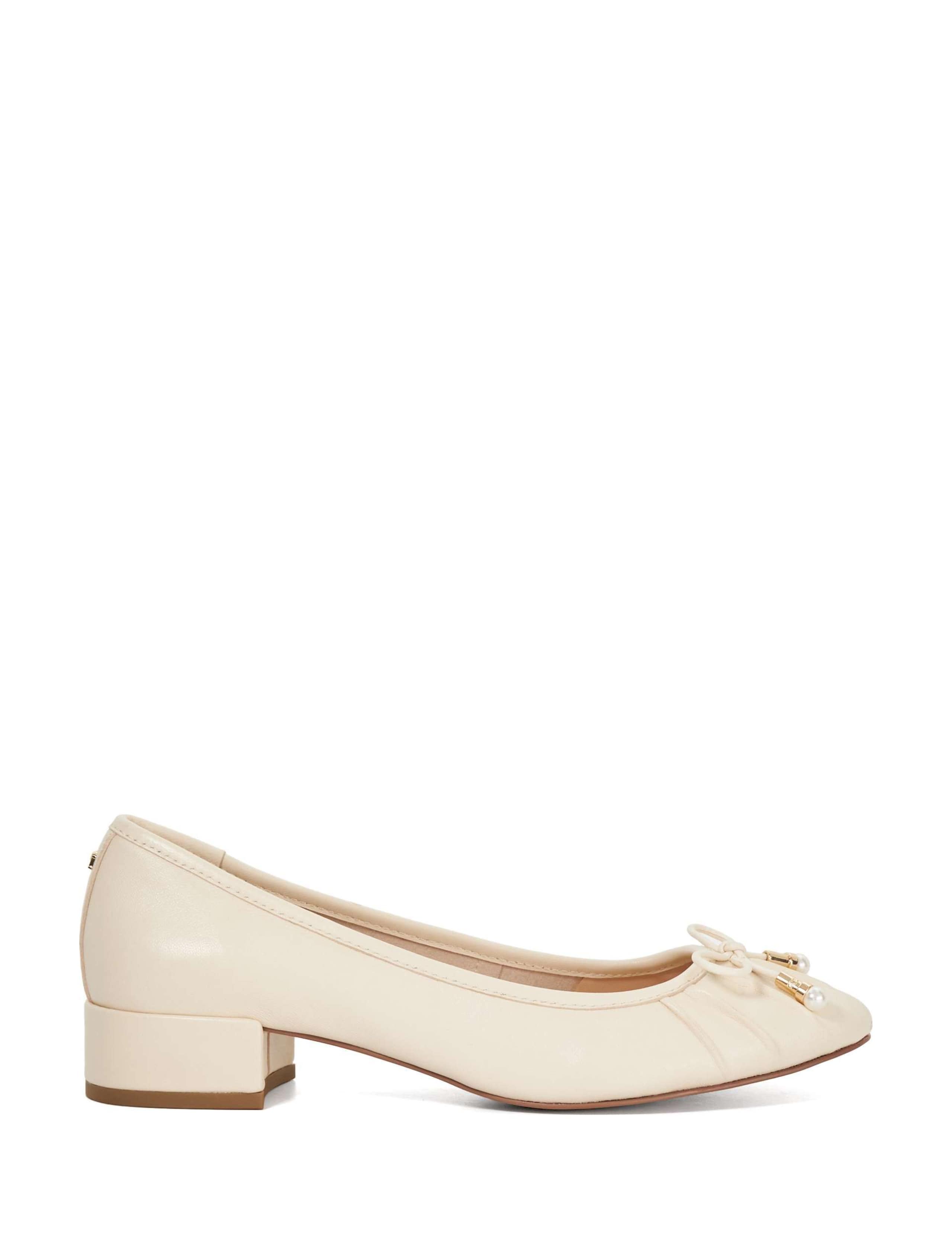 Wide Fit Leather Block Heel Pumps 1 of 6
