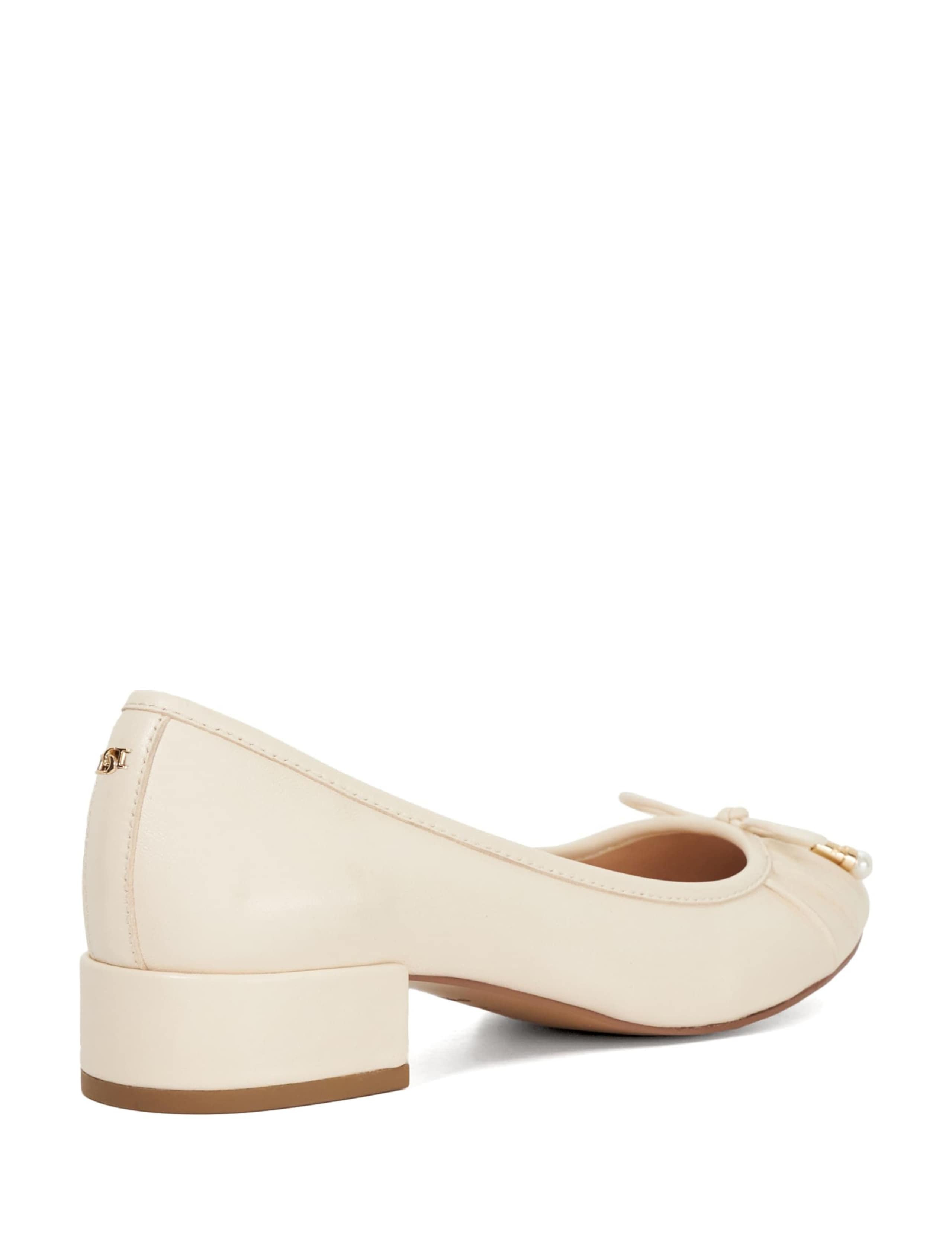 Wide Fit Leather Block Heel Pumps 4 of 6