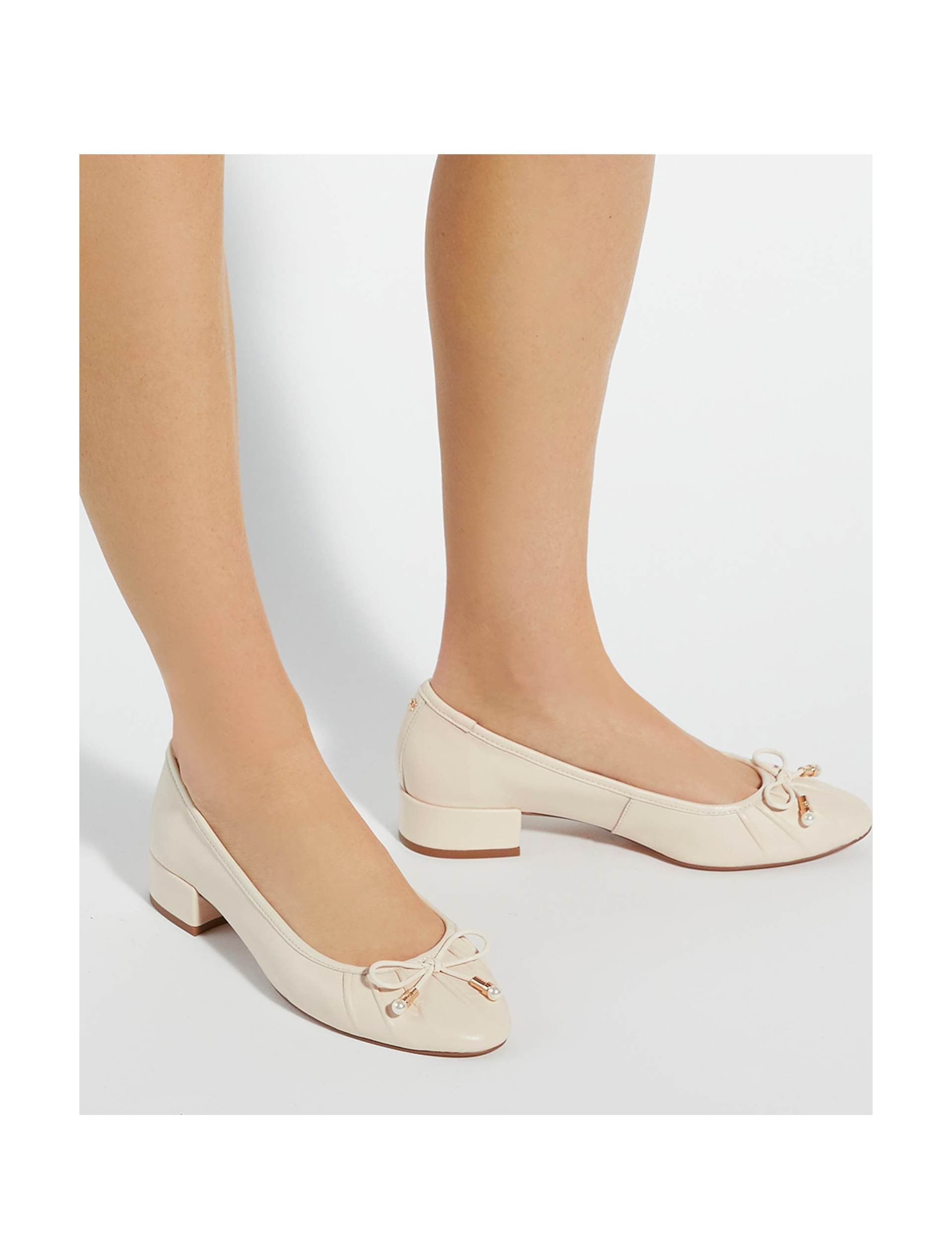 Wide Fit Leather Block Heel Pumps 5 of 6