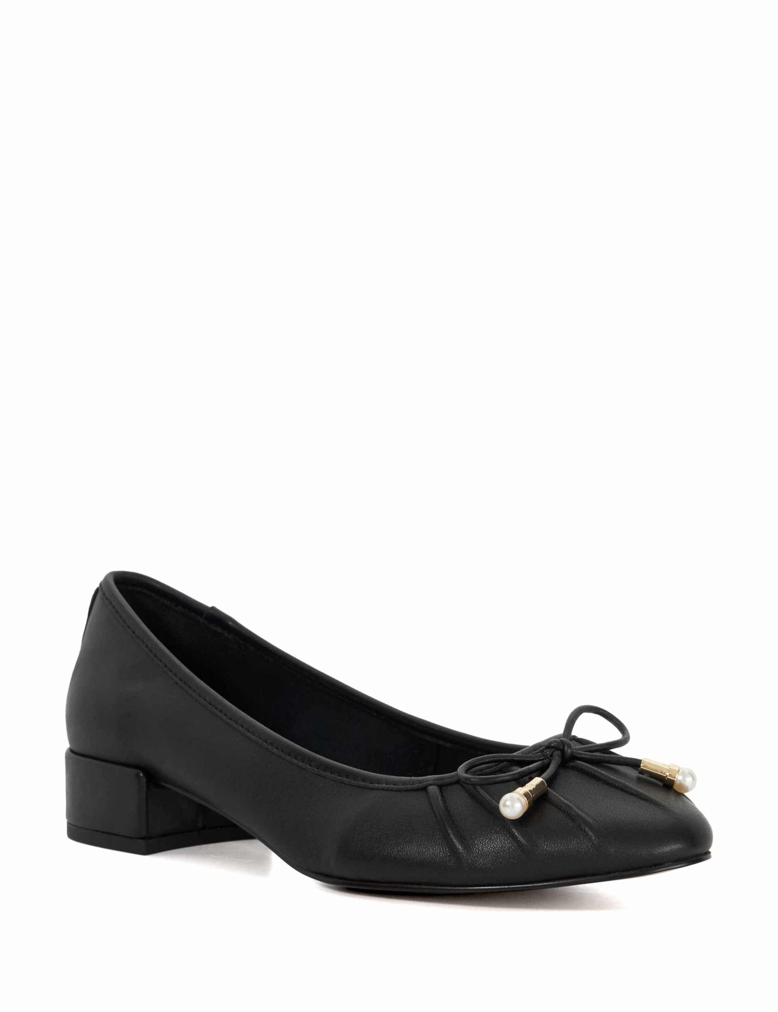 Wide Fit Leather Block Heel Pumps 3 of 6