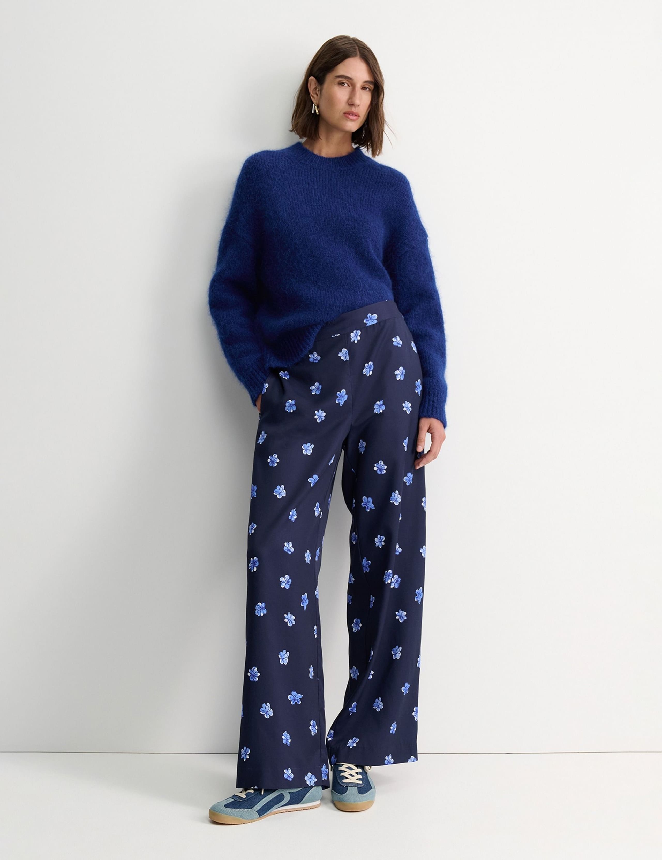 Pure Lyocell Floral Wide Leg Trousers 2 of 5