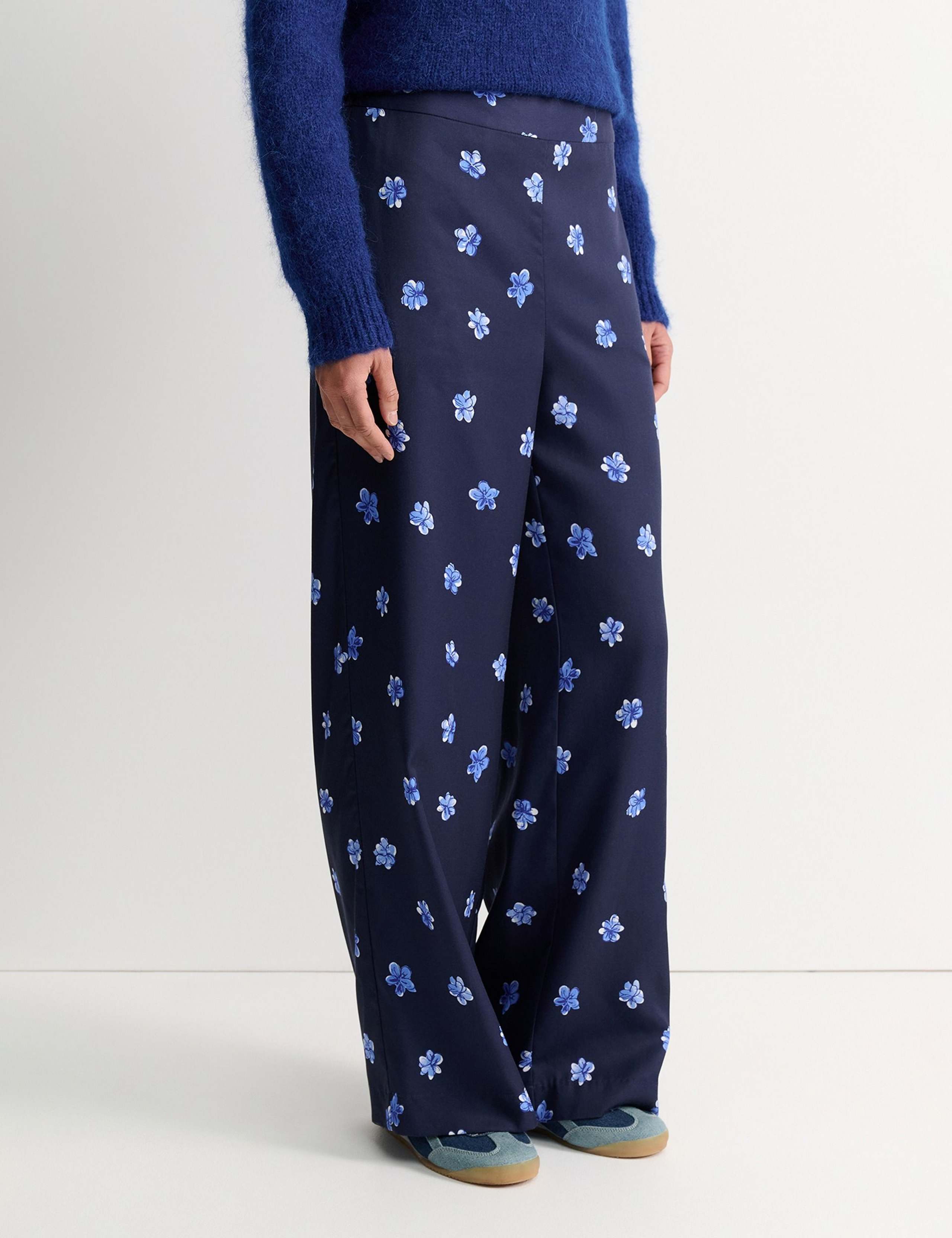 Pure Lyocell Floral Wide Leg Trousers 3 of 5