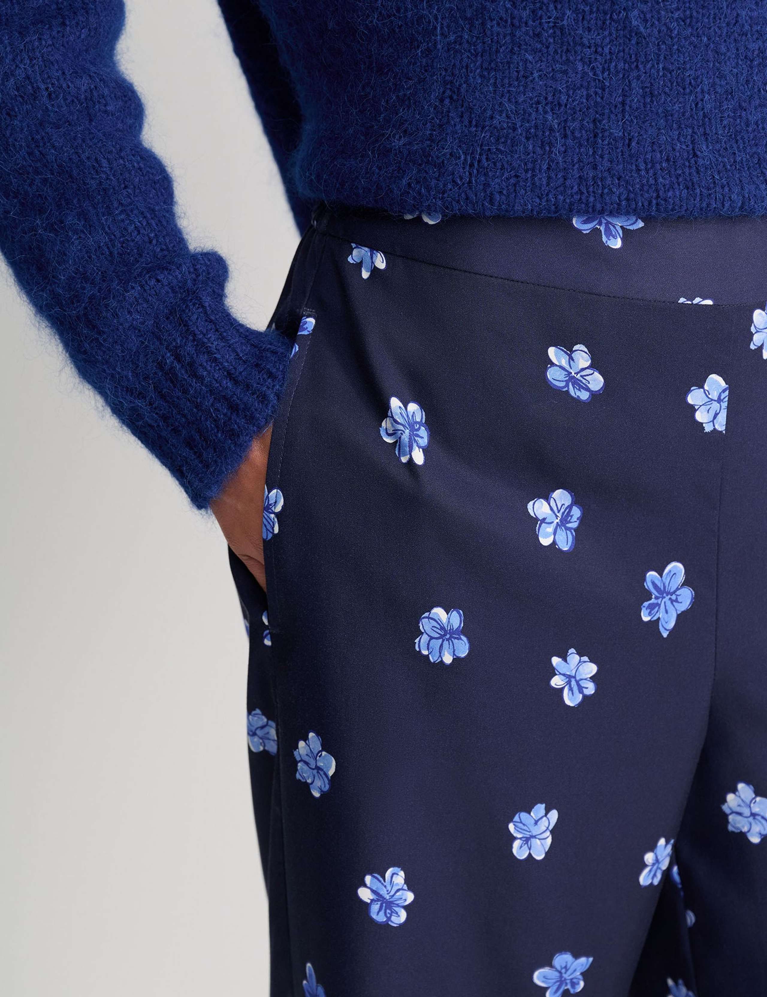Pure Lyocell Floral Wide Leg Trousers 4 of 5