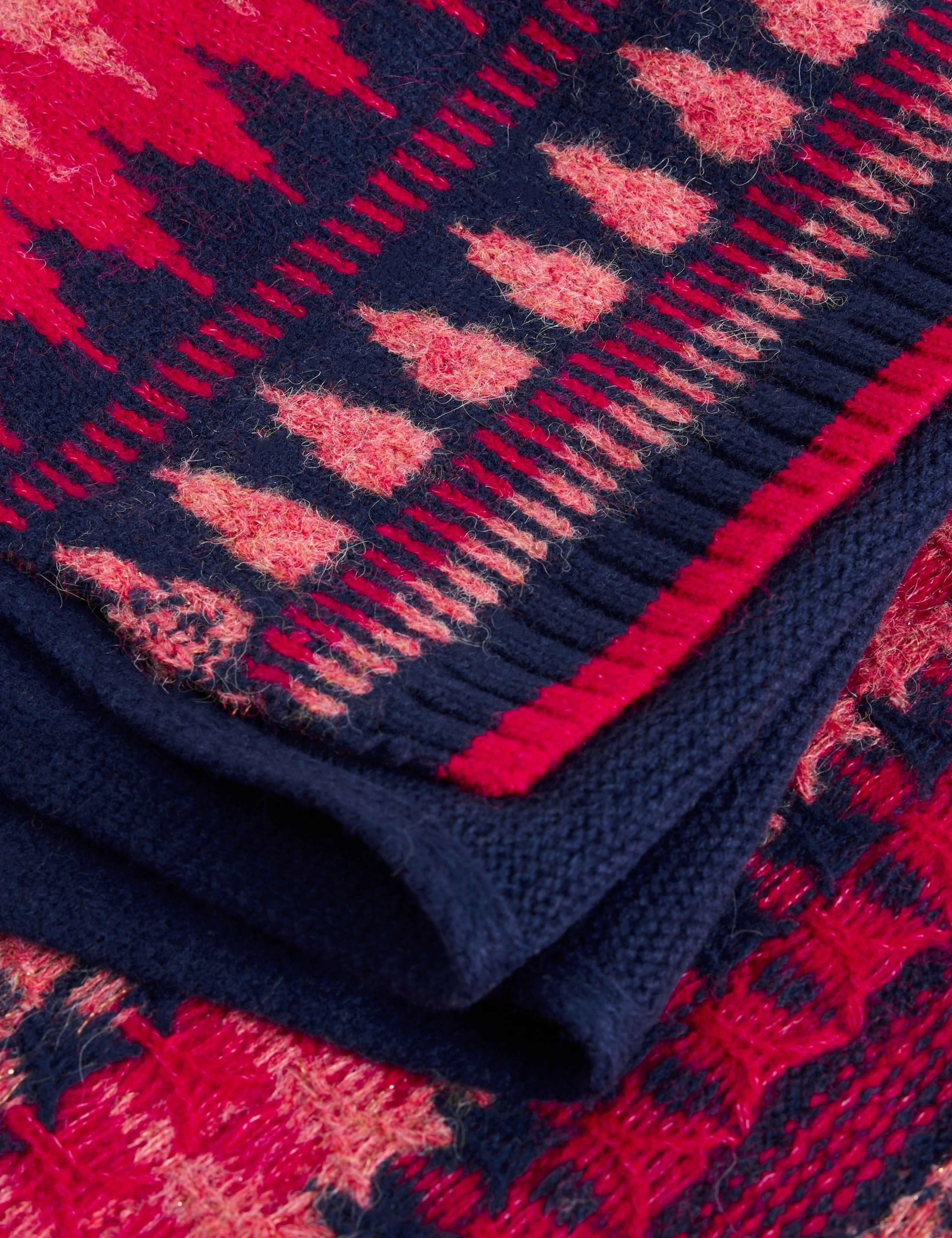 Wool Rich Knitted Fair Isle Scarf 2 of 3