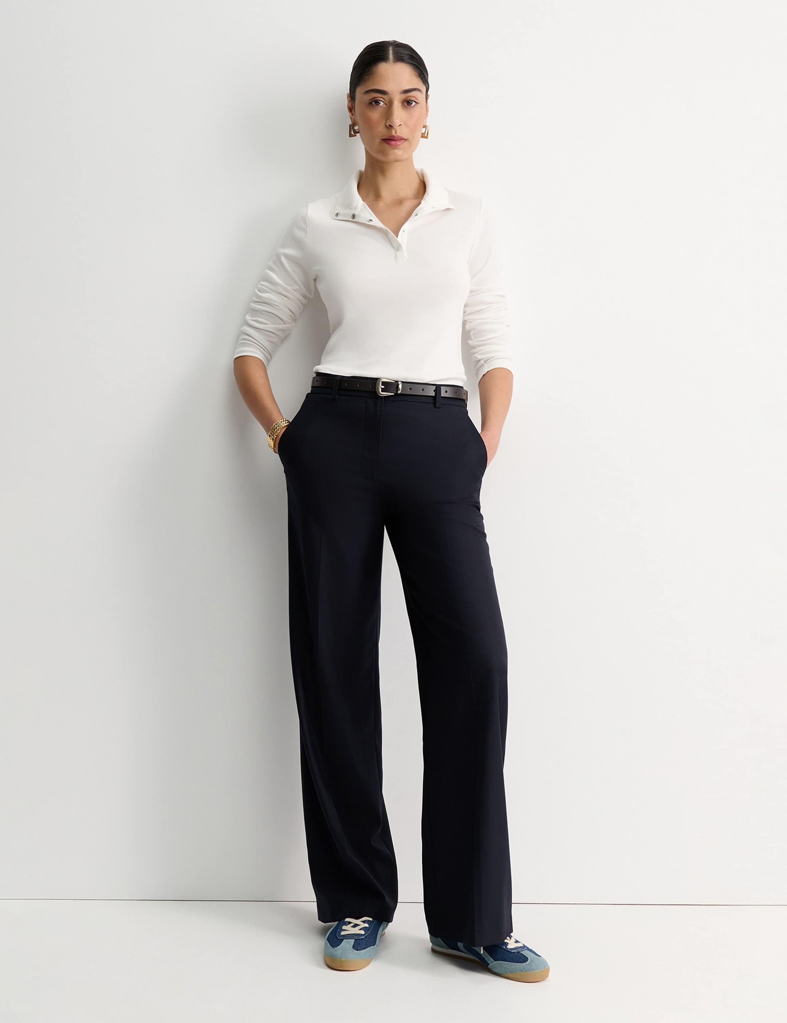 Wool Blend Wide Leg Trousers 2 of 5