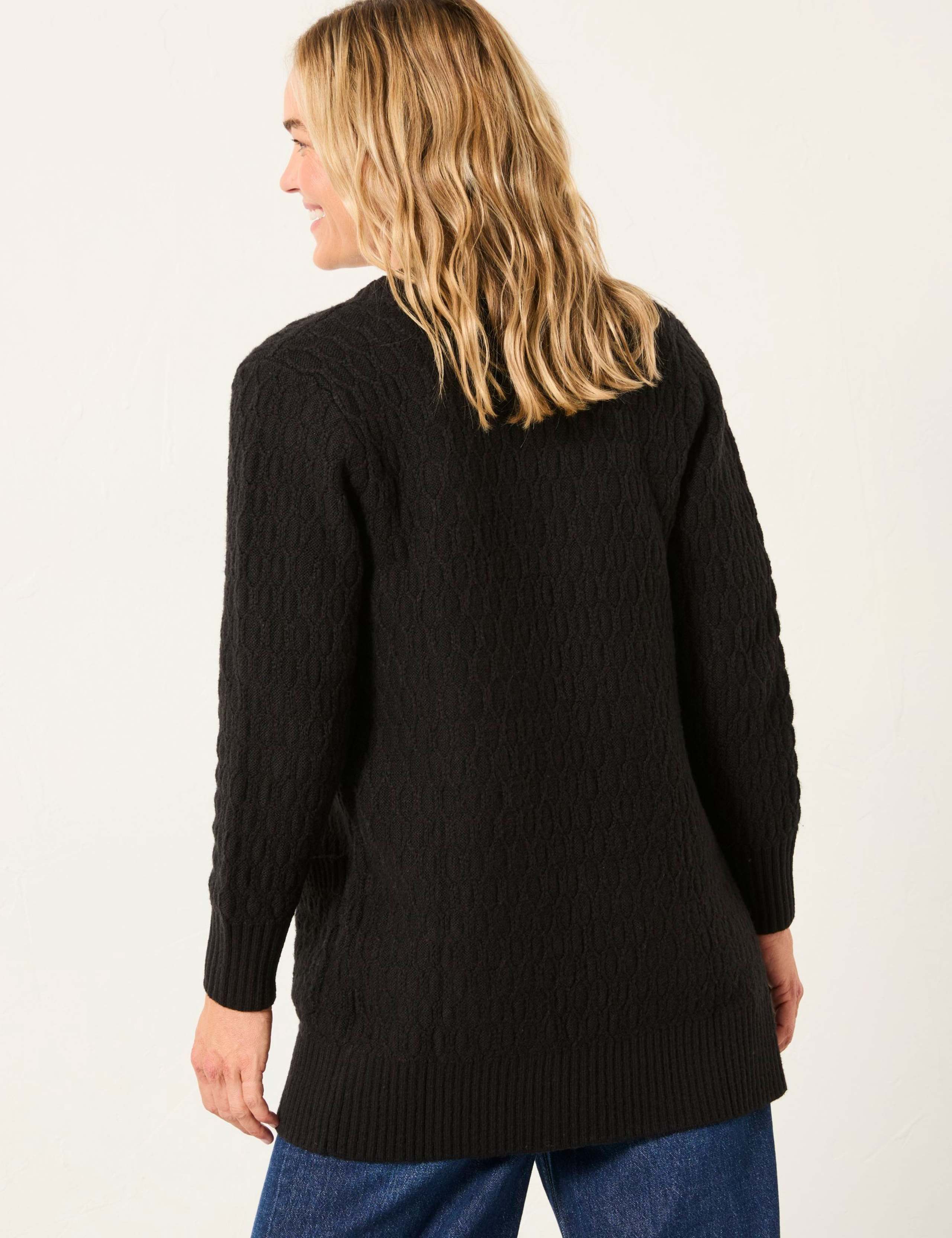 Cotton Rich Textured Edge to Edge Cardigan 4 of 5