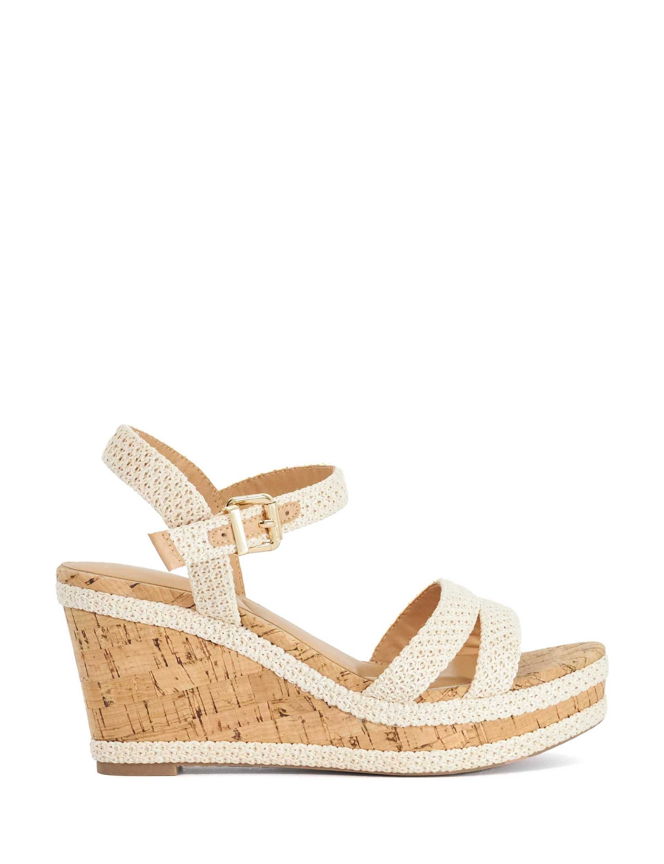Wide Fit Buckle Wedge Sandals 1 of 5