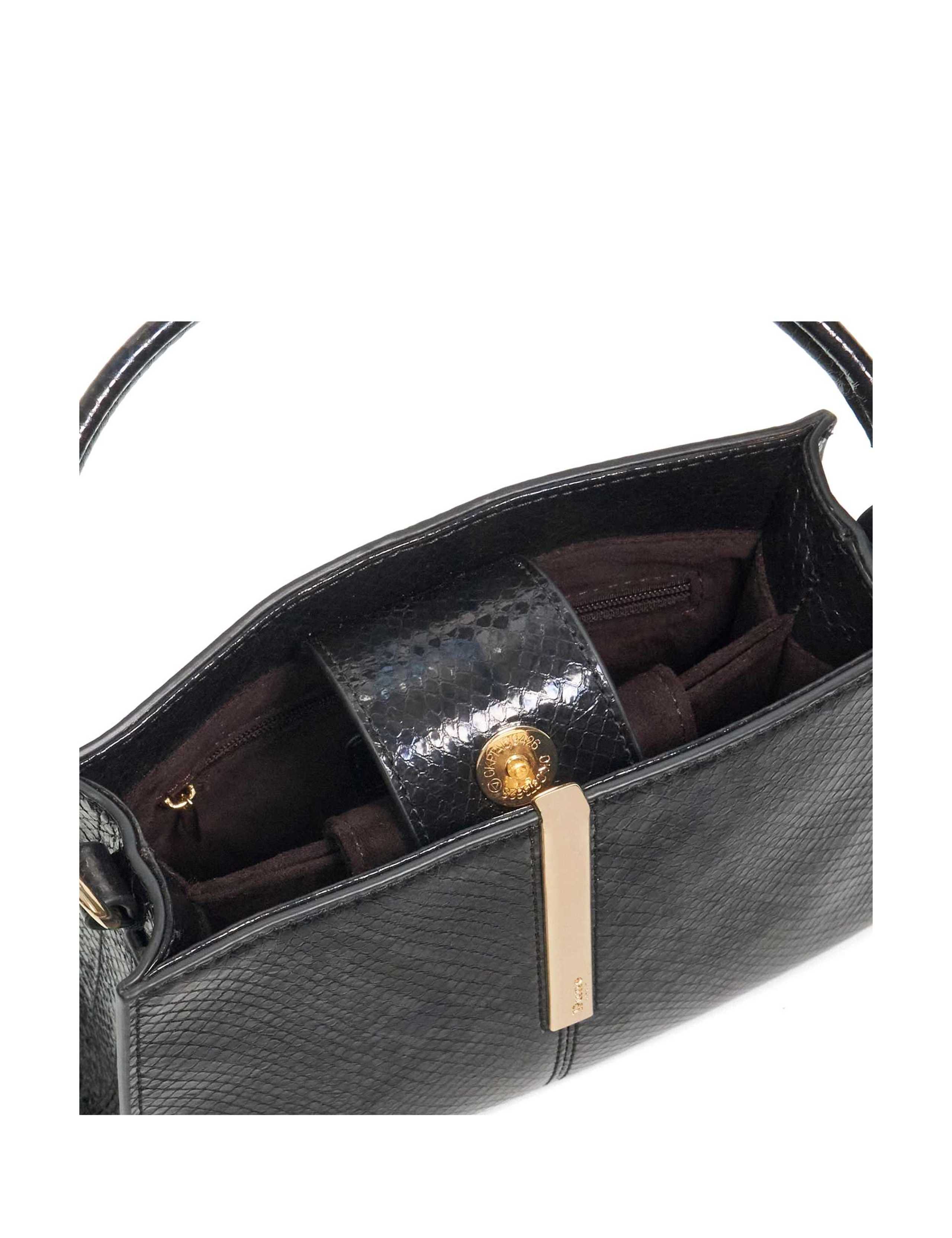 Leather Snakeskin Print Tote Bag 3 of 5
