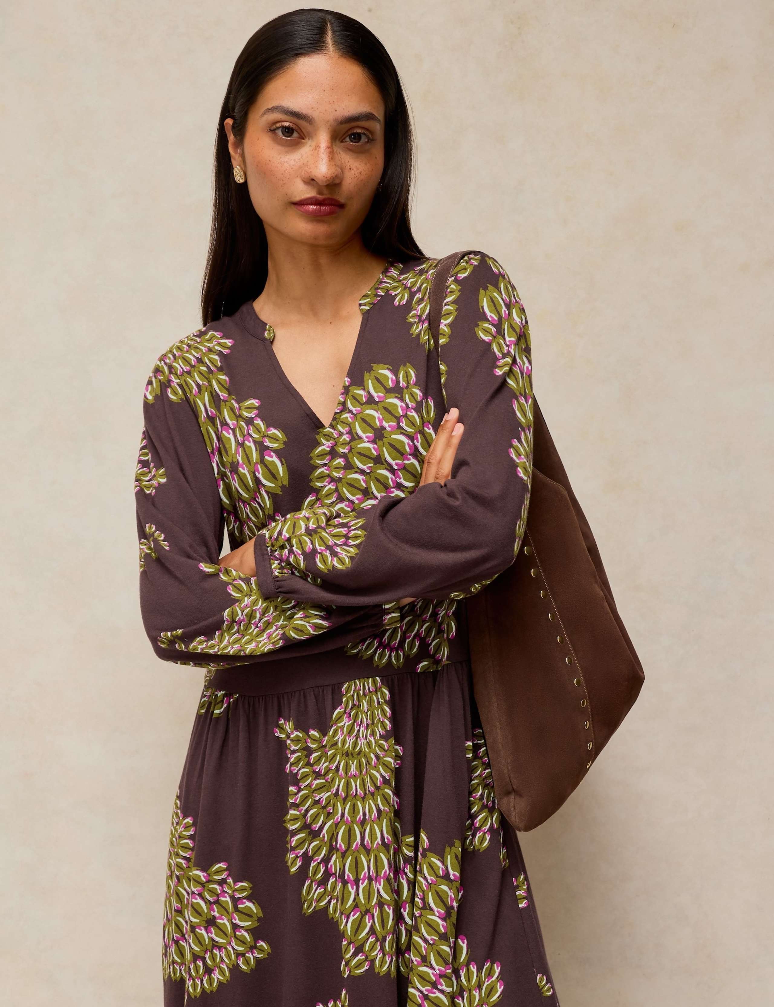 Leah Jersey Notch Neck Knee Length Tea Dress 4 of 6