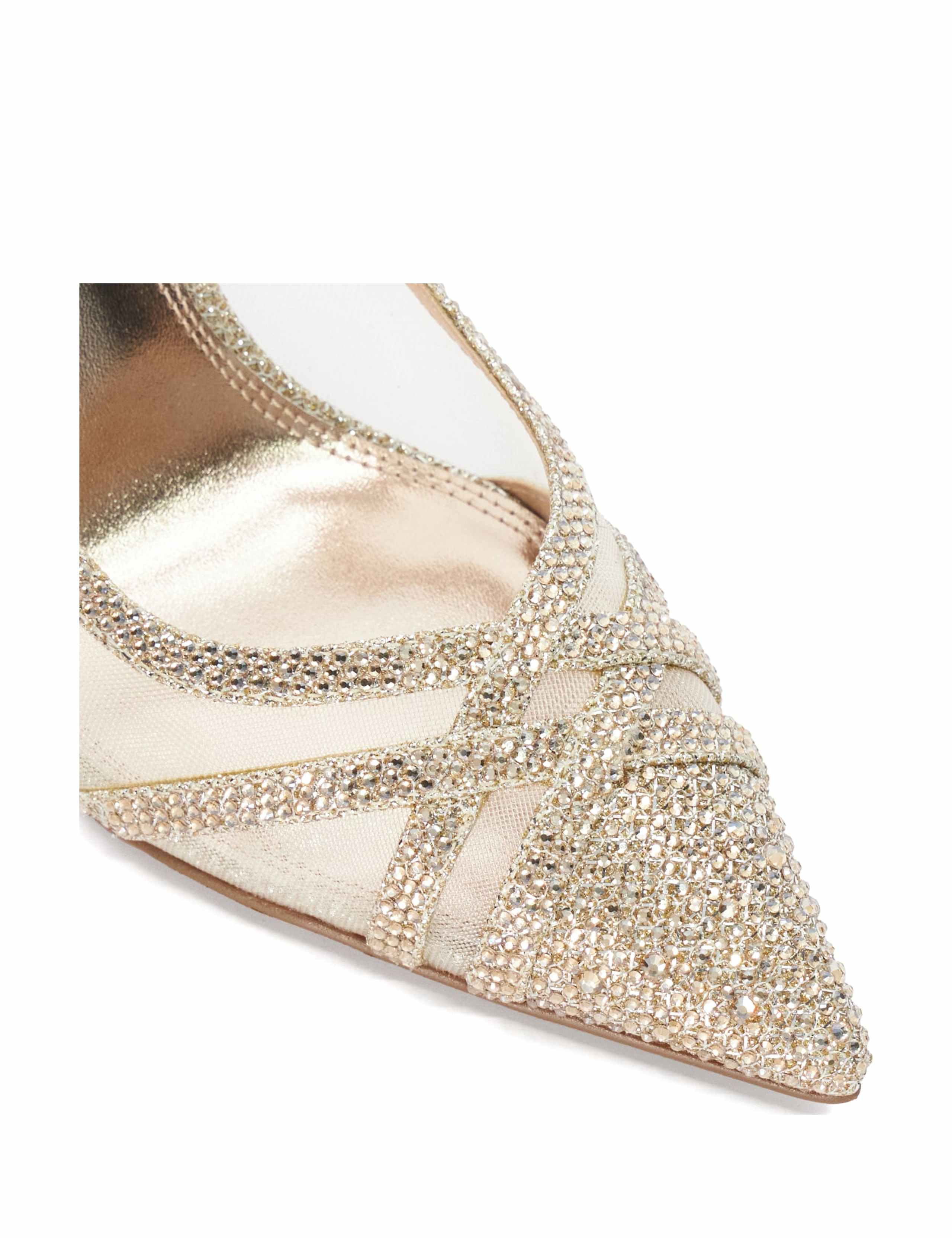 Wide Fit Embellished Mesh Stiletto Heel Court Shoes 3 of 6