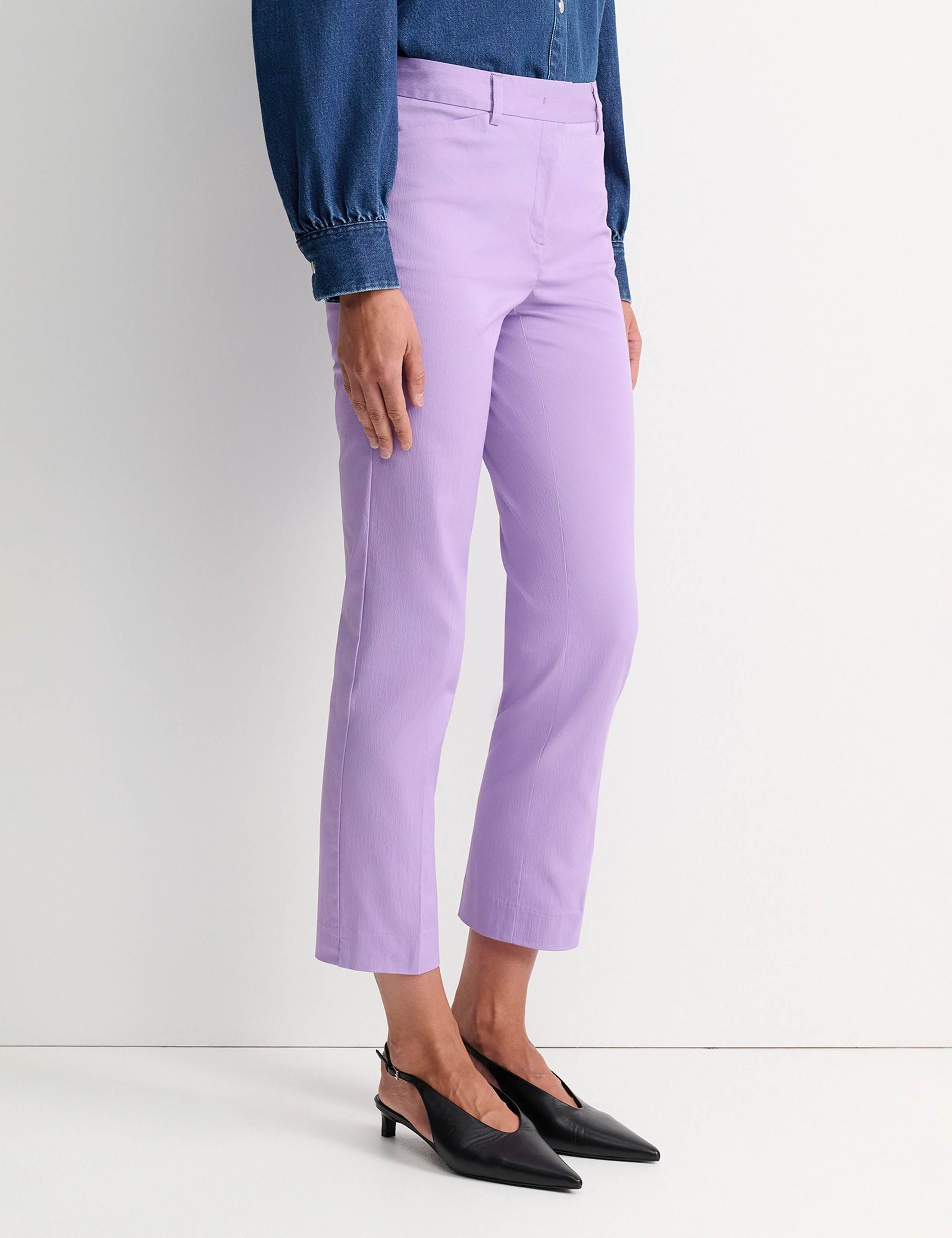 Cotton Rich Straight Leg Ankle Grazer Trousers 3 of 4