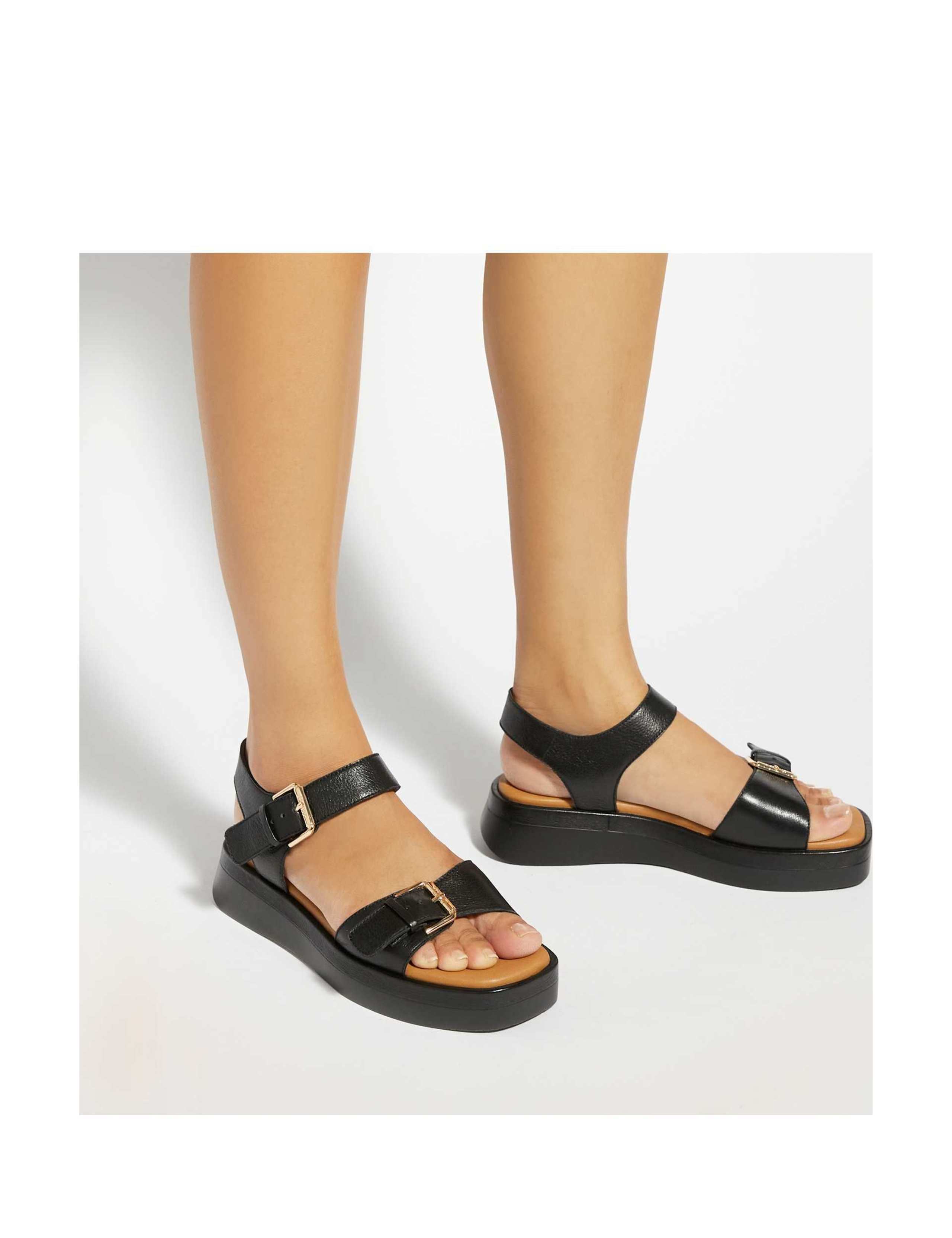 Wide Fit Leather Ankle Strap Wedge Sandals 3 of 6