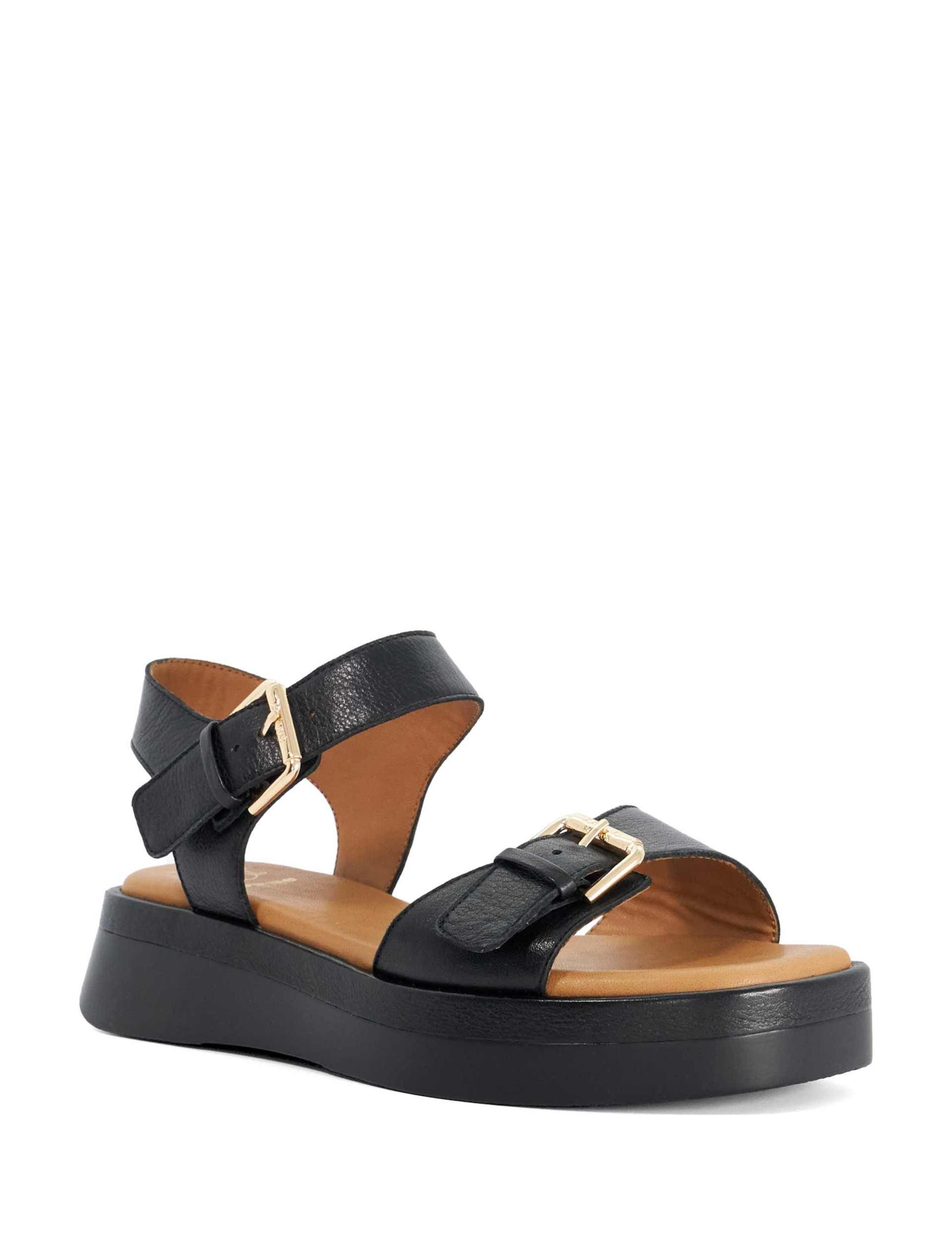 Wide Fit Leather Ankle Strap Wedge Sandals 4 of 6