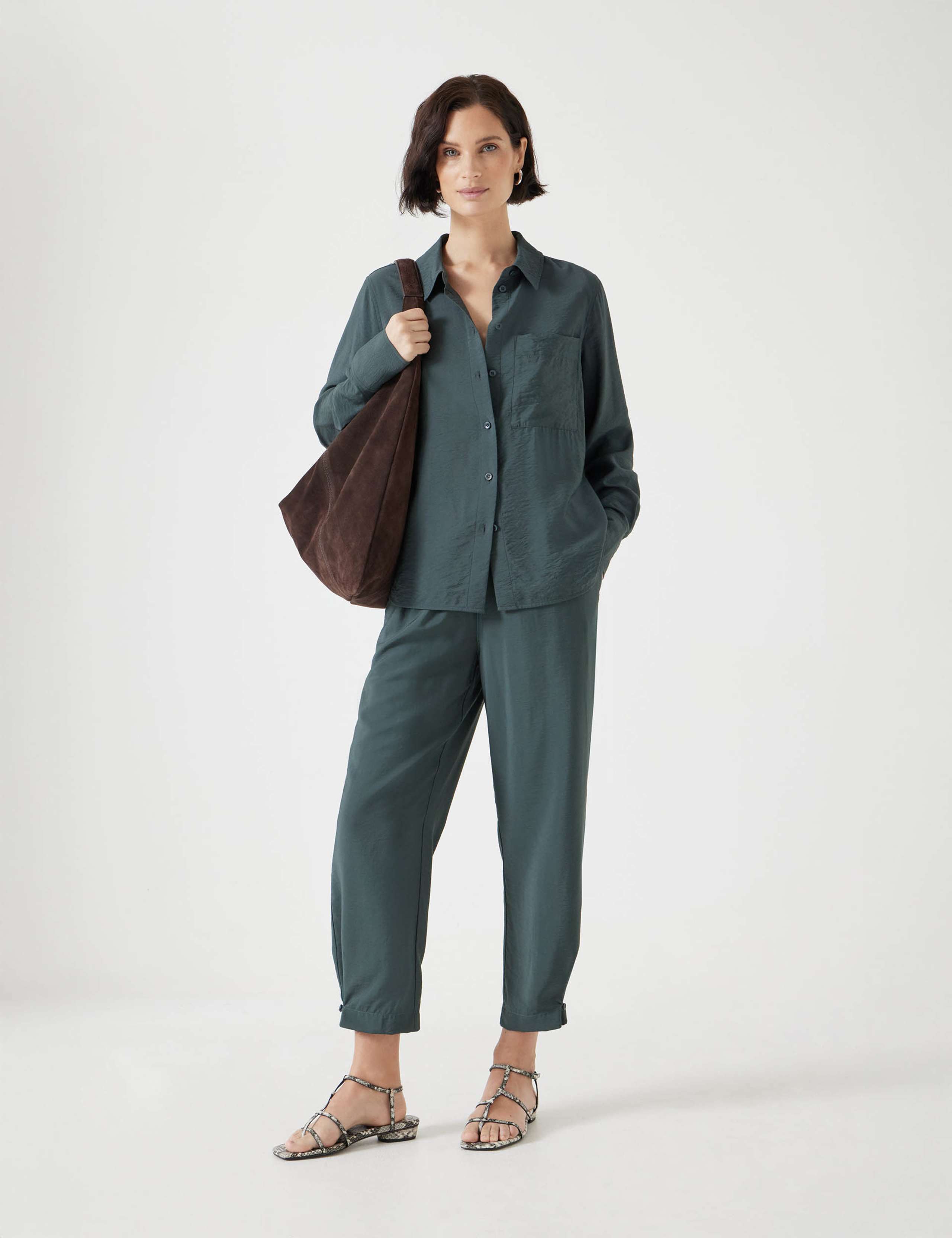 Elasticated Waist Tapered Trousers 4 of 4