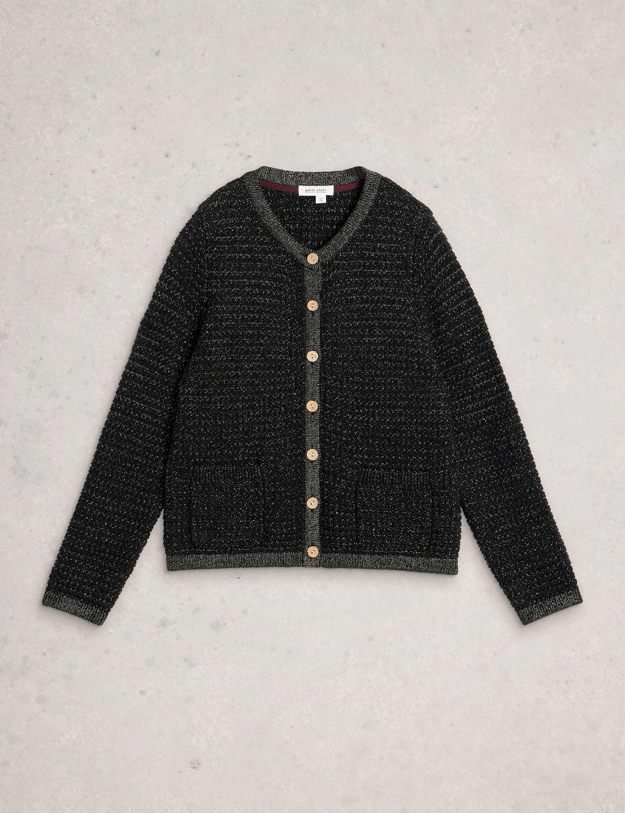 Pure Cotton Sparkle Textured Cardigan 2 of 7