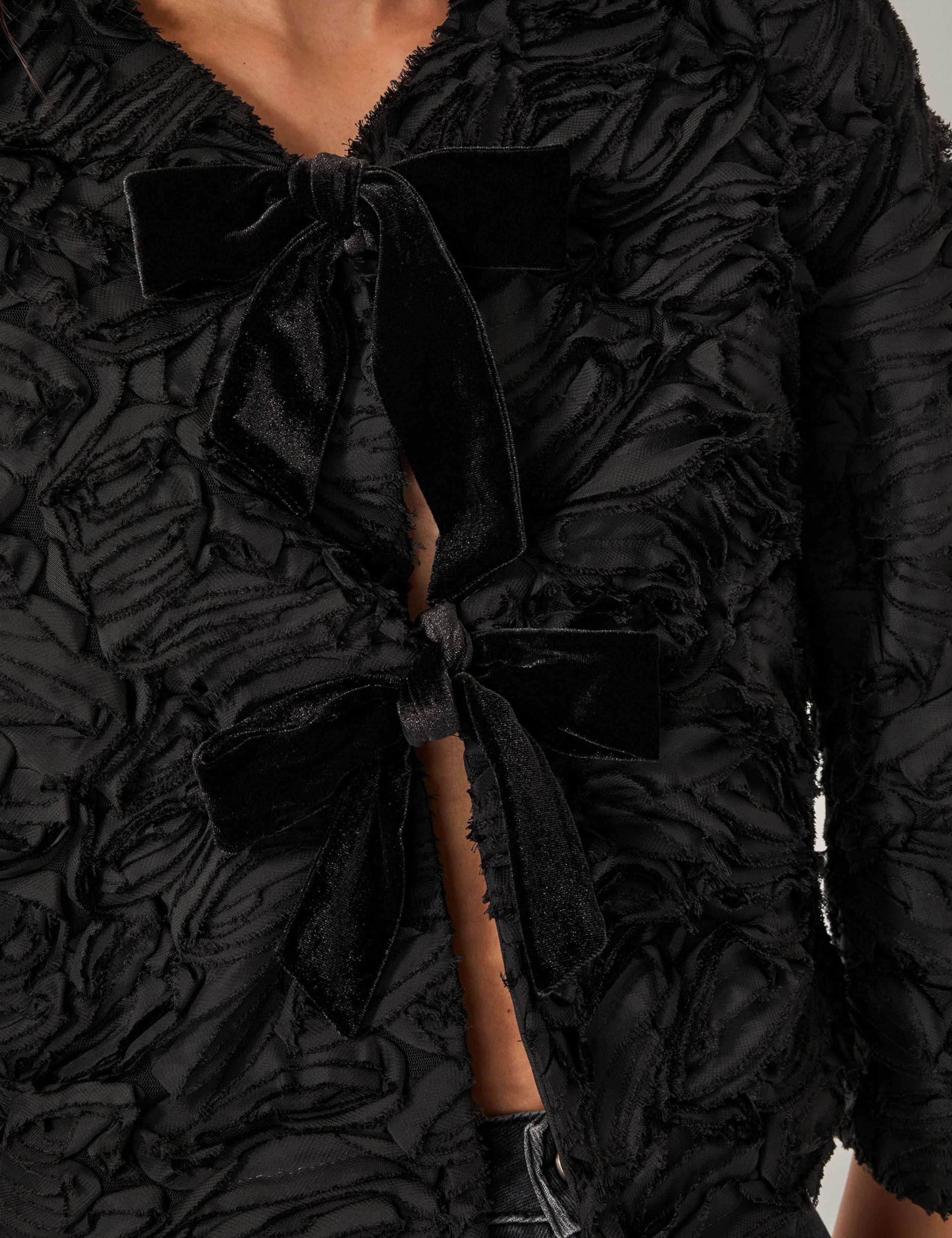 Textured Tie Front Jacket 4 of 5