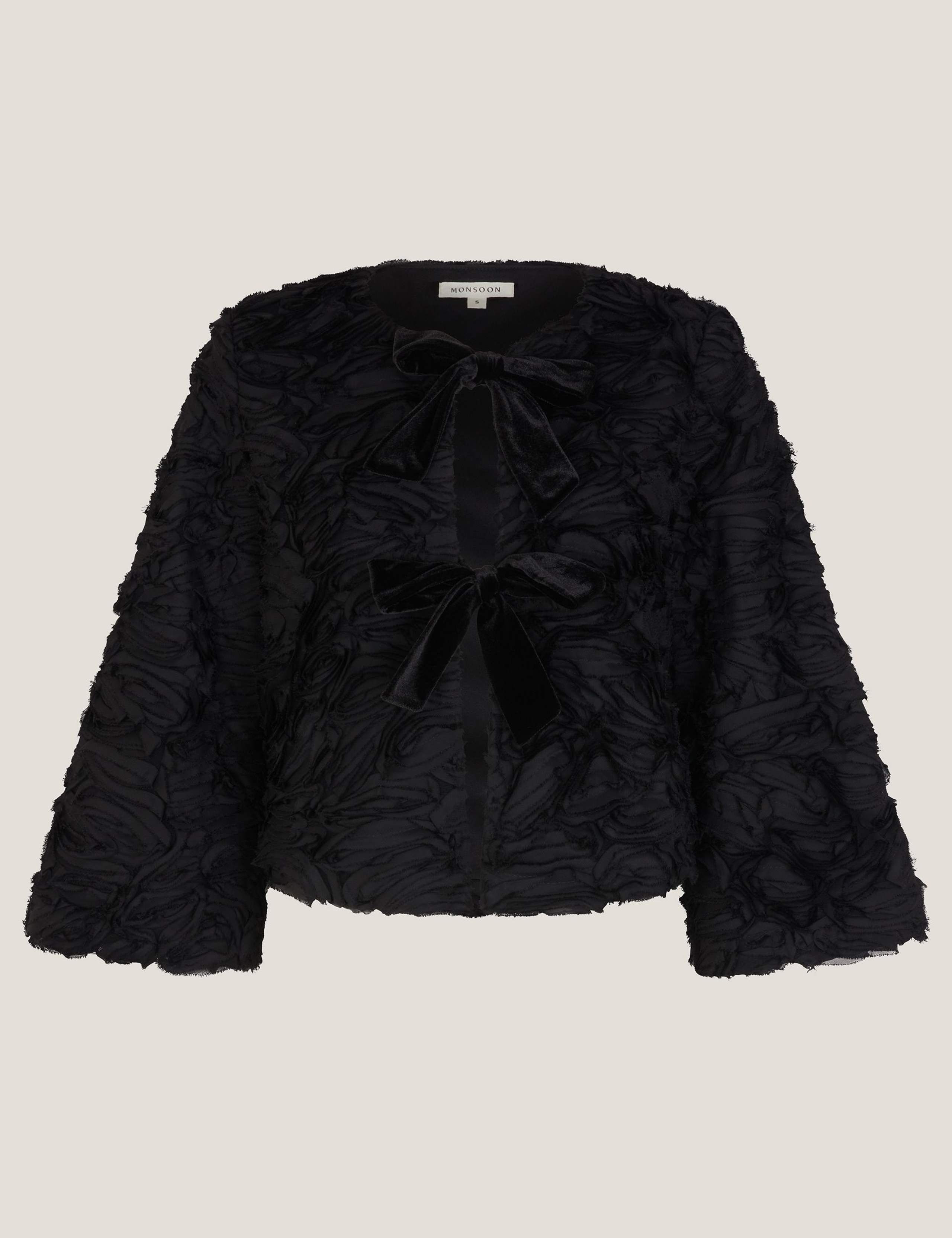 Textured Tie Front Jacket 2 of 5