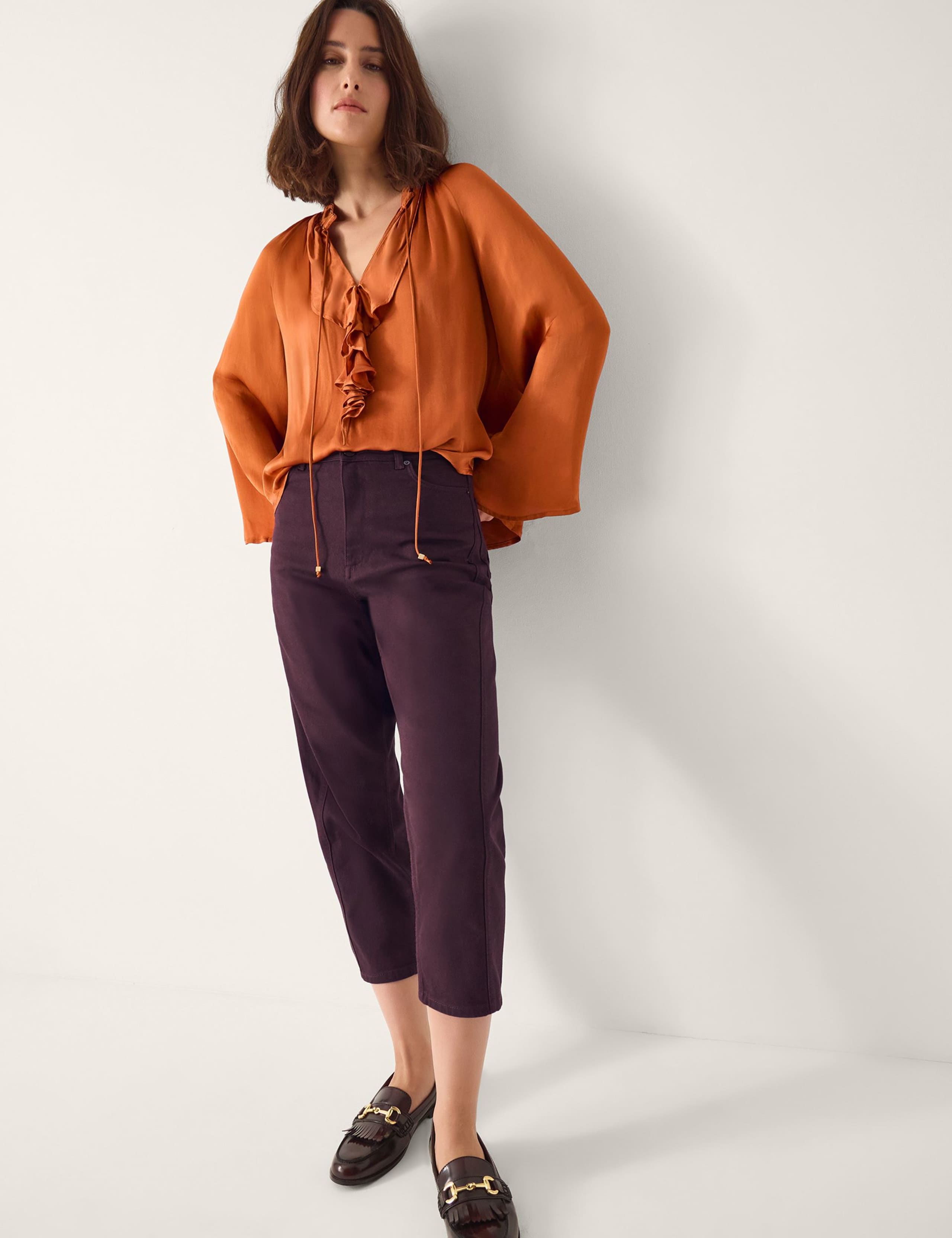 Frill V-Neck Tie Front Blouse 3 of 4